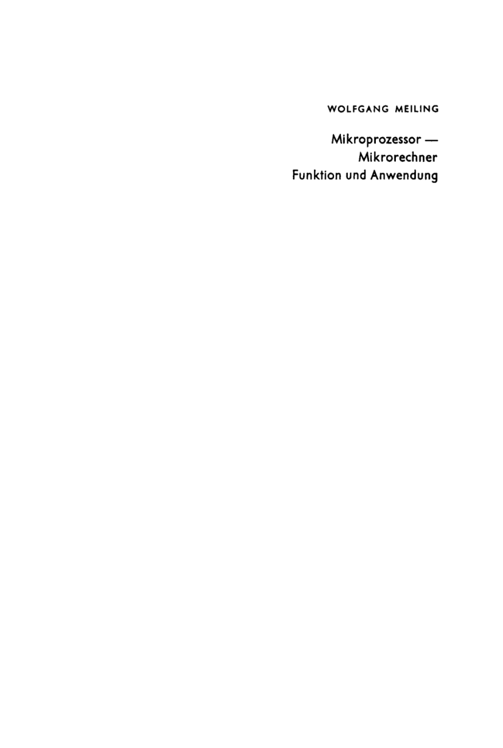 Mikroprozessor â€“ Mikrorechner Funktion und Anwendung 1st Edition â€“ PDF/EPUB Version Downloadable