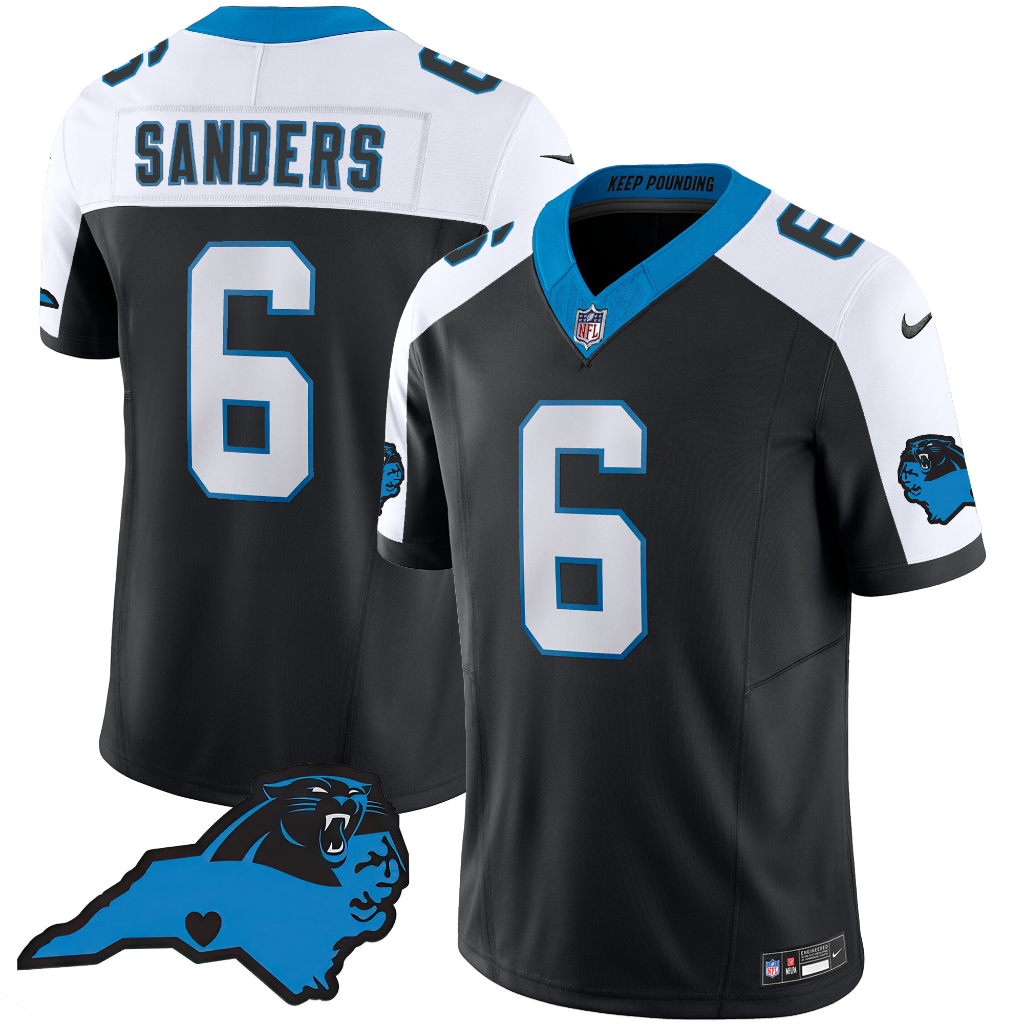 Miles Sanders Men's Carolina Panthers Vapor Limited Black Alternate Jersey - All Stitched