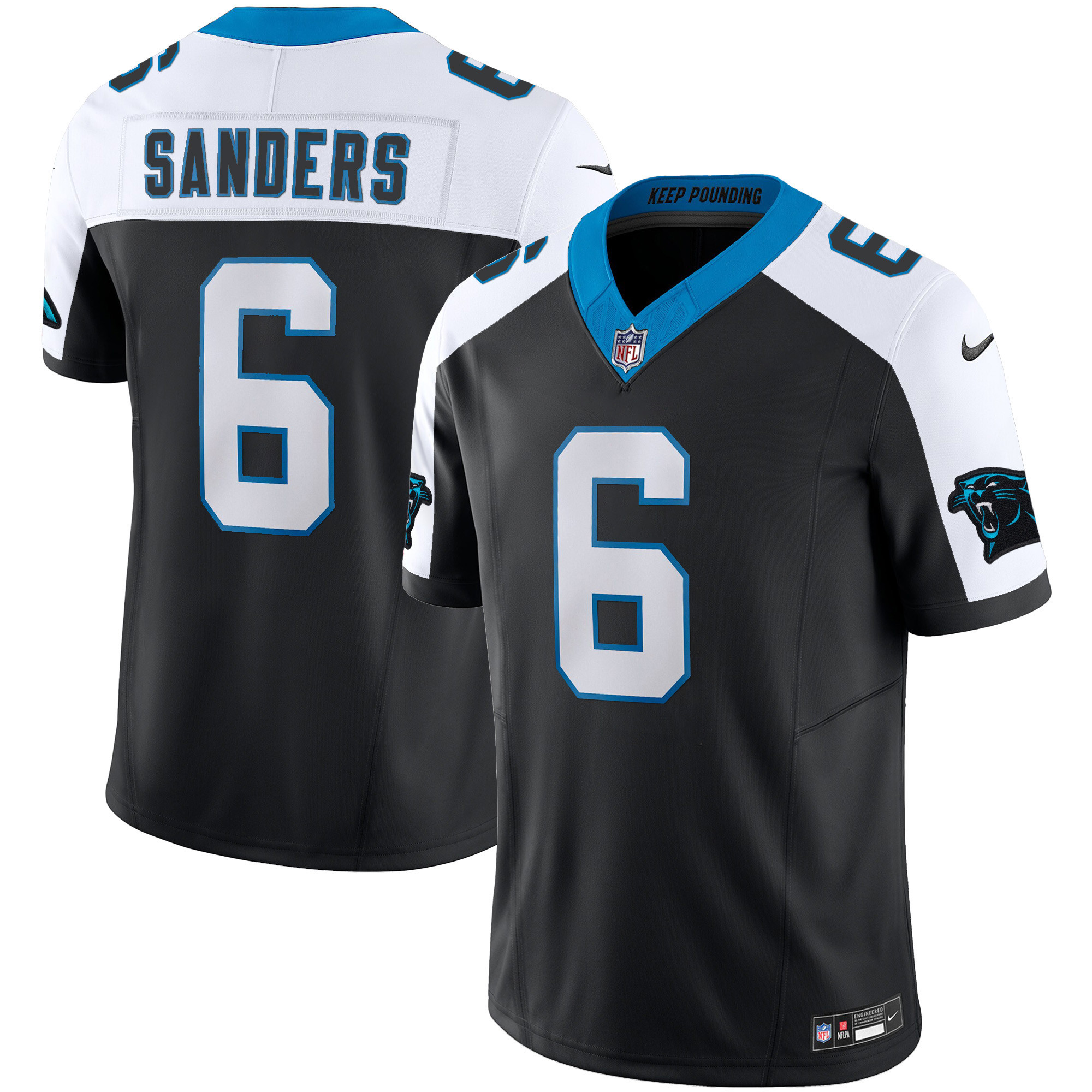 Miles Sanders Men's Carolina Panthers Vapor Limited Black Alternate Jersey - All Stitched