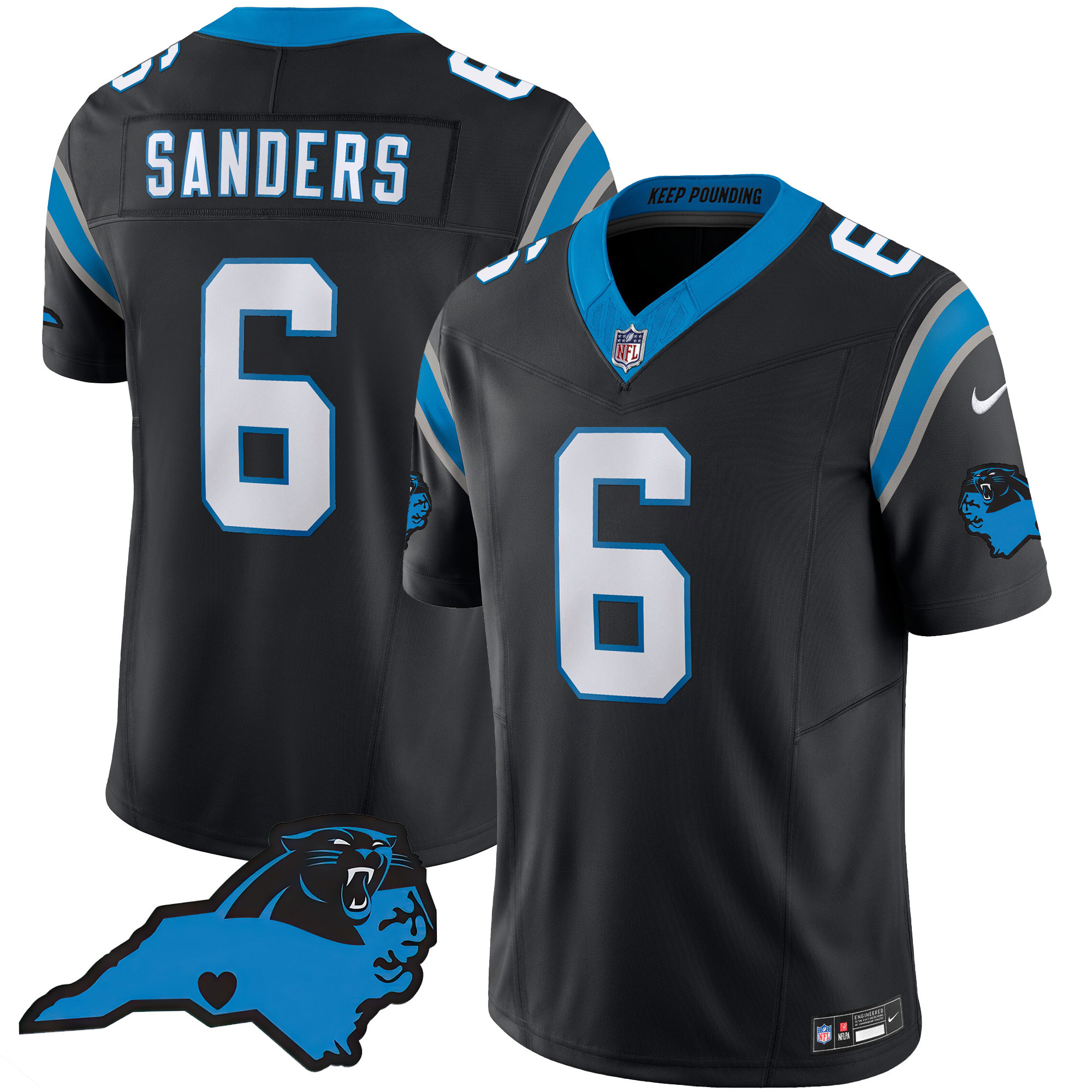 Miles Sanders Men's Carolina Panthers Vapor Limited Black Jersey - All Stitched