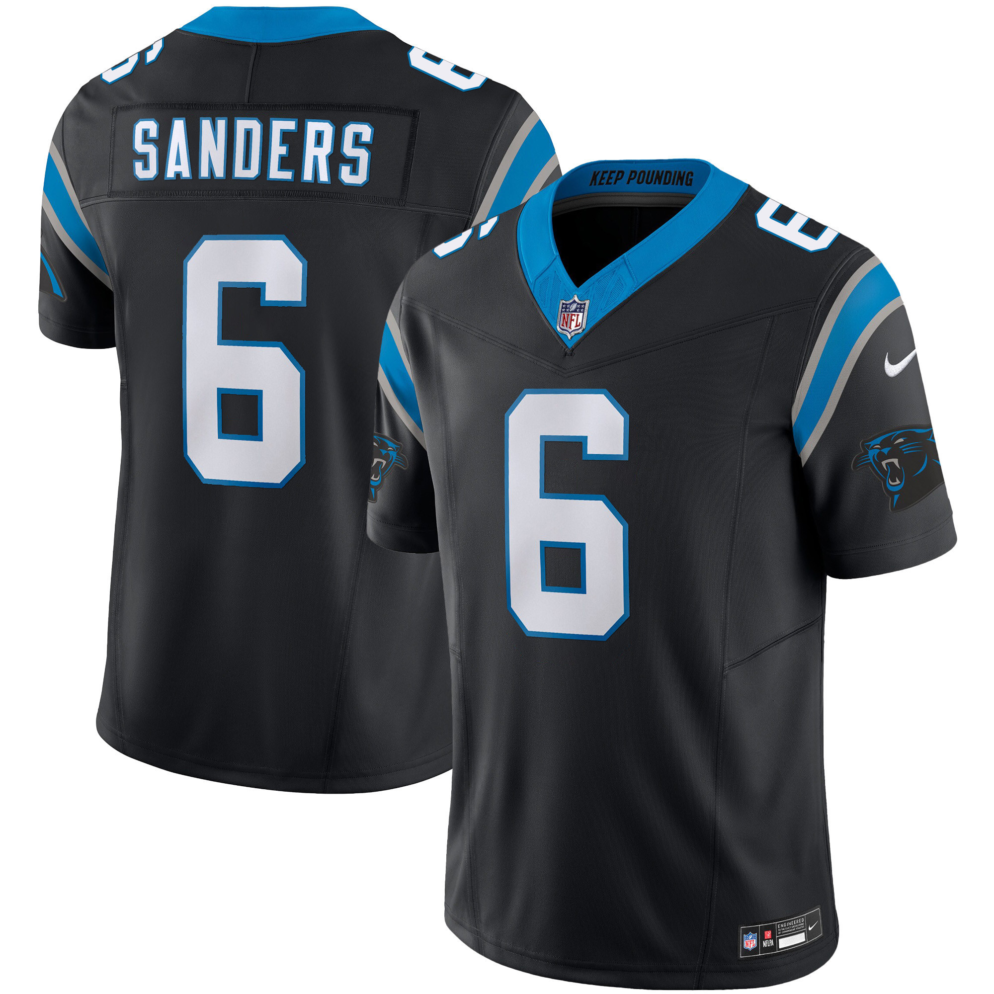 Miles Sanders Men's Carolina Panthers Vapor Limited Black Jersey - All Stitched