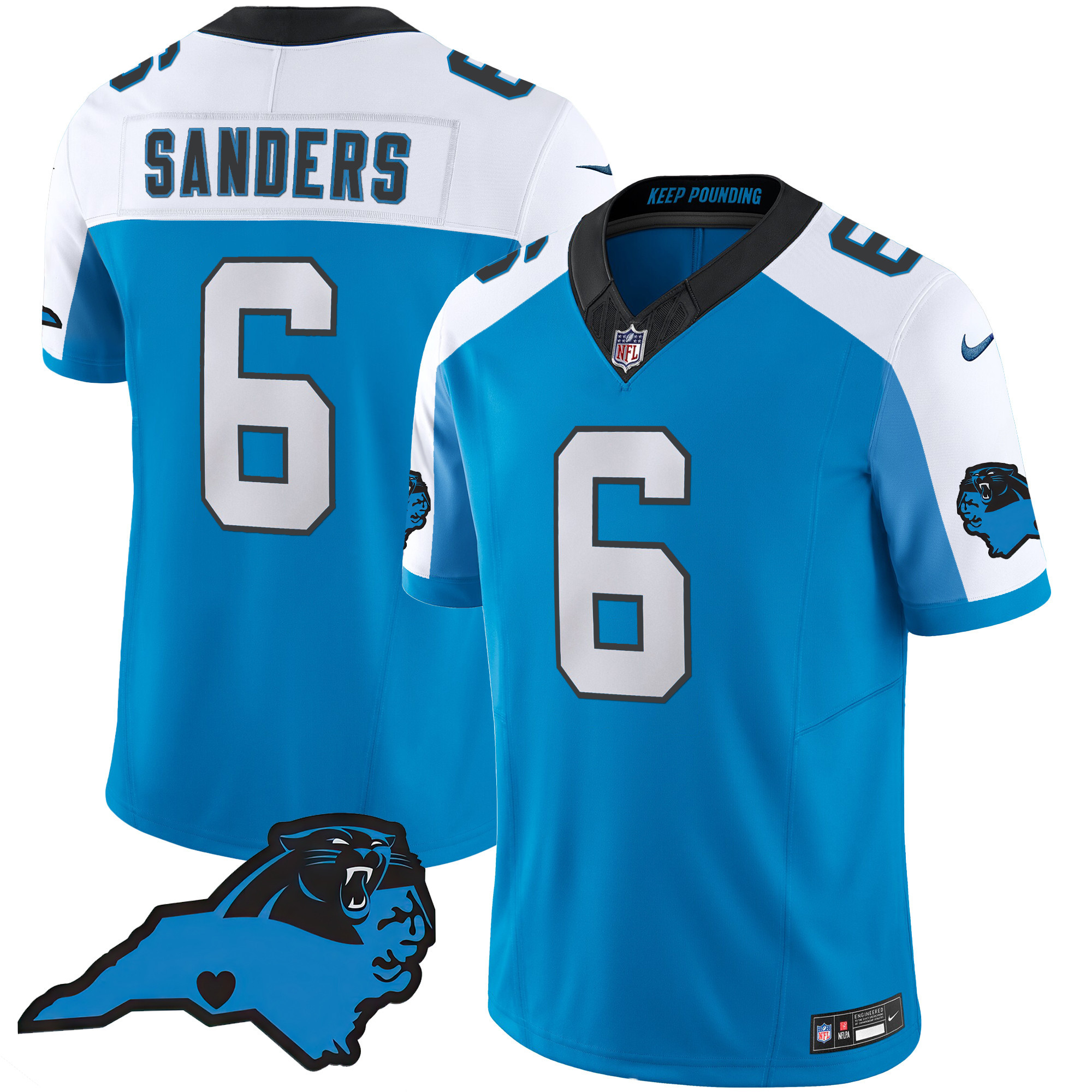 Miles Sanders Men's Carolina Panthers Vapor Limited Blue Alternate Jersey - All Stitched