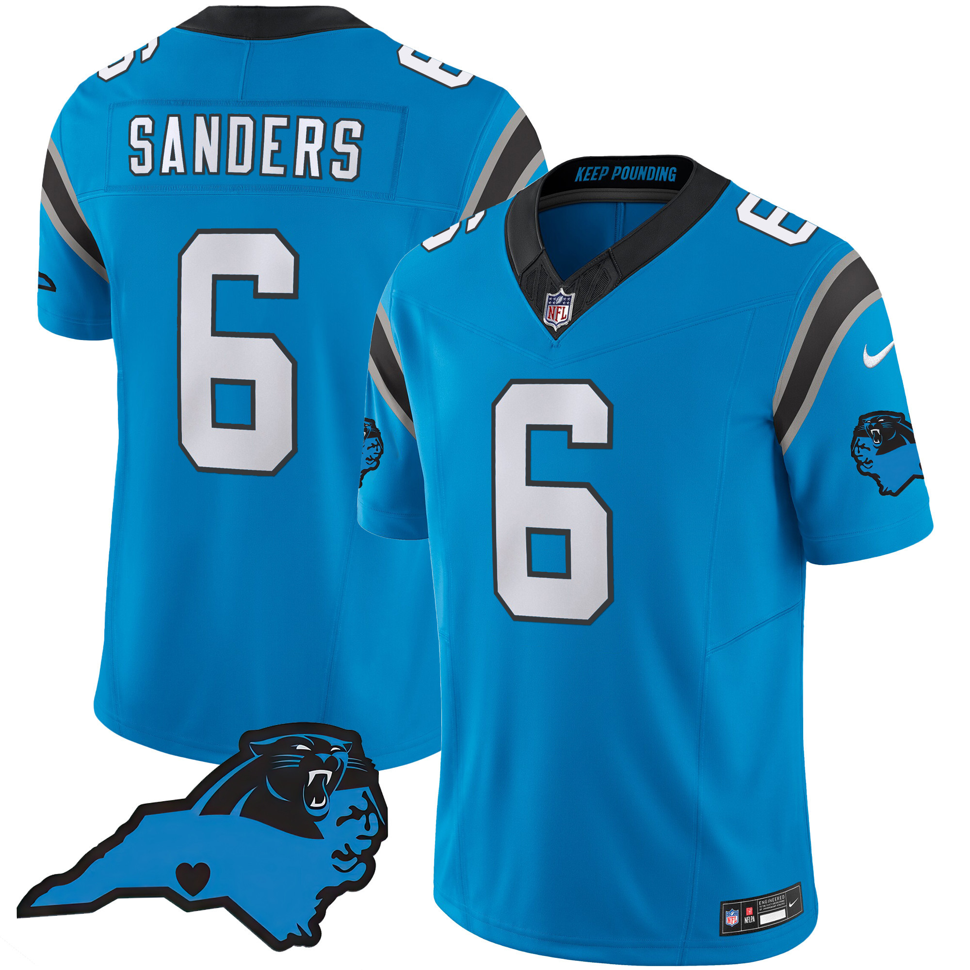 Miles Sanders Men's Carolina Panthers Vapor Limited Blue Jersey - All Stitched