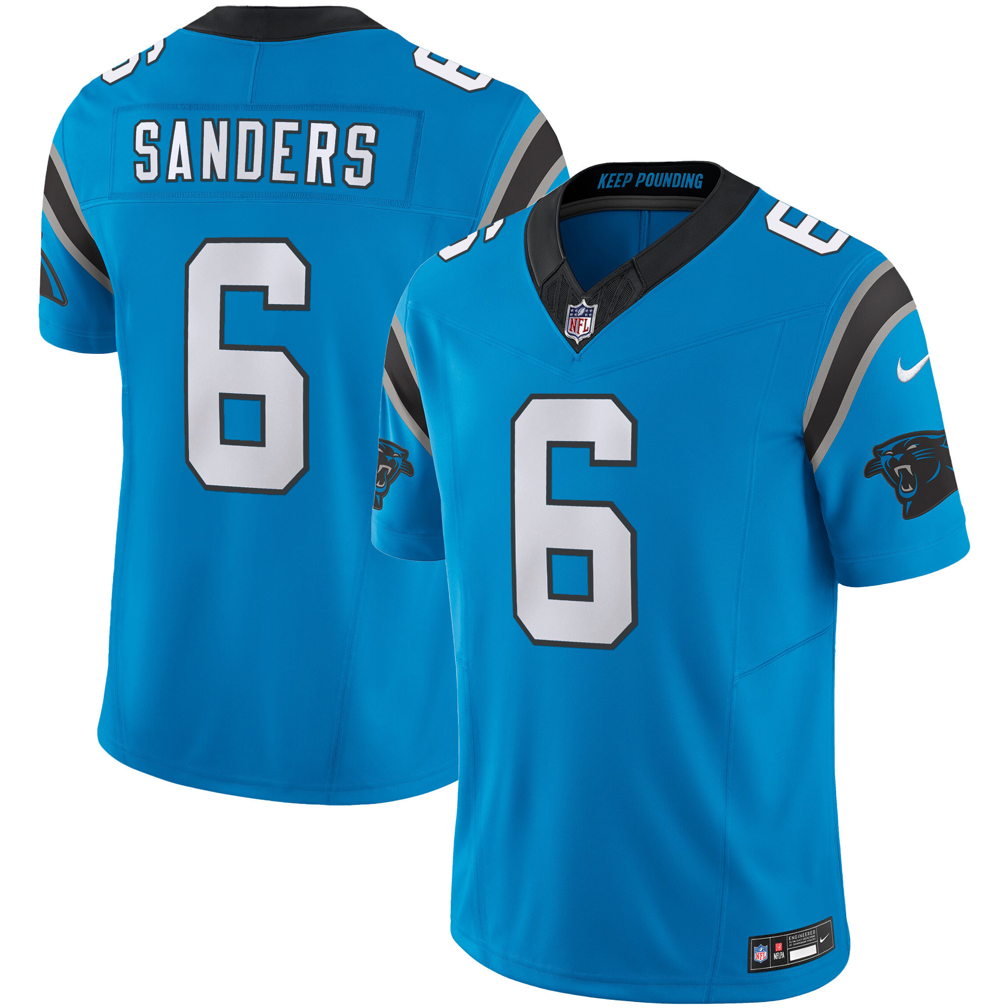 Miles Sanders Men's Carolina Panthers Vapor Limited Blue Jersey - All Stitched