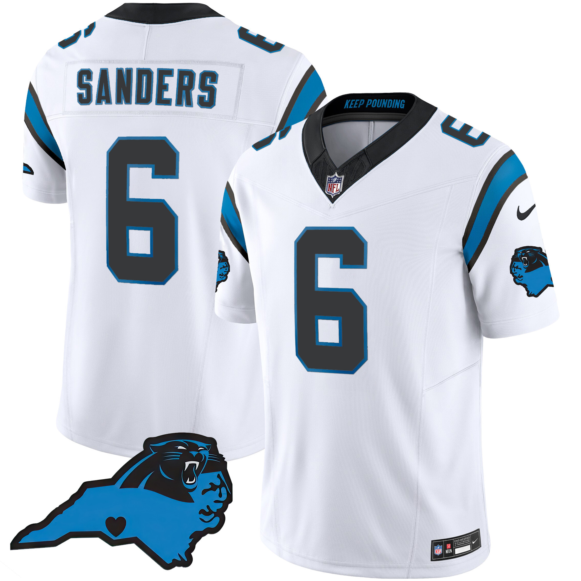Miles Sanders Men's Carolina Panthers Vapor Limited White Jersey - All Stitched