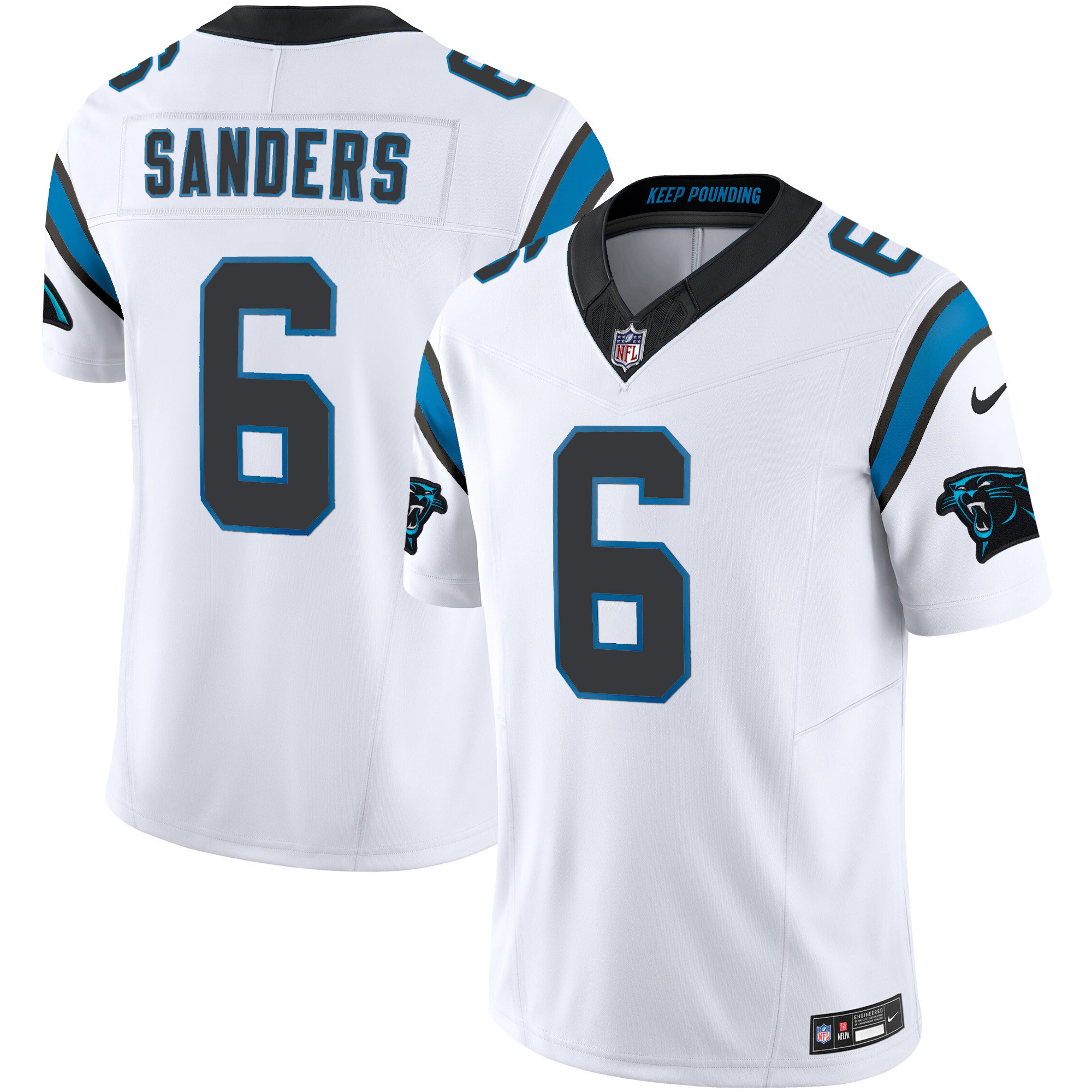 Miles Sanders Men's Carolina Panthers Vapor Limited White Jersey - All Stitched