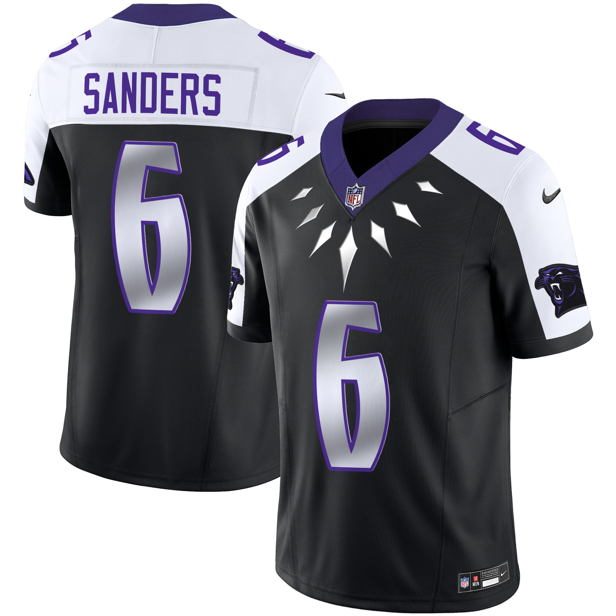 Miles Sanders Men's Carolina Panthers Wakanda Vapor Limited Black Alternate Jersey - All Stitched
