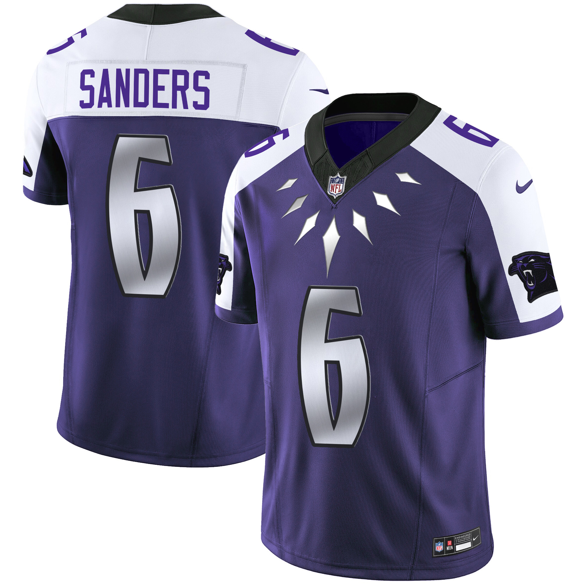 Miles Sanders Men's Carolina Panthers Wakanda Vapor Limited Purple Alternate Jersey - All Stitched
