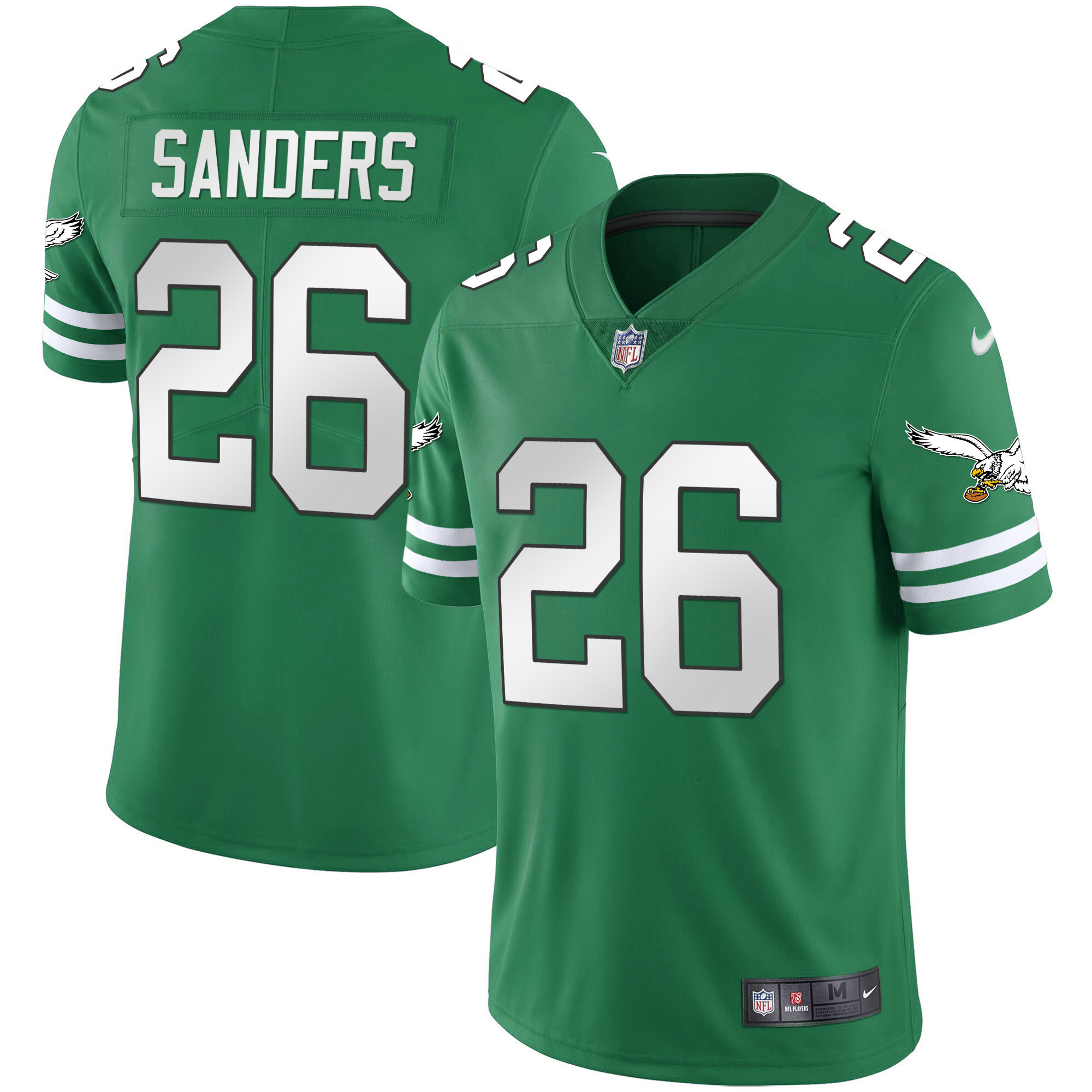 Miles Sanders Men's Philadelphia Eagles Gold & Kelly Vapor Kelly Green Jersey - All Stitched