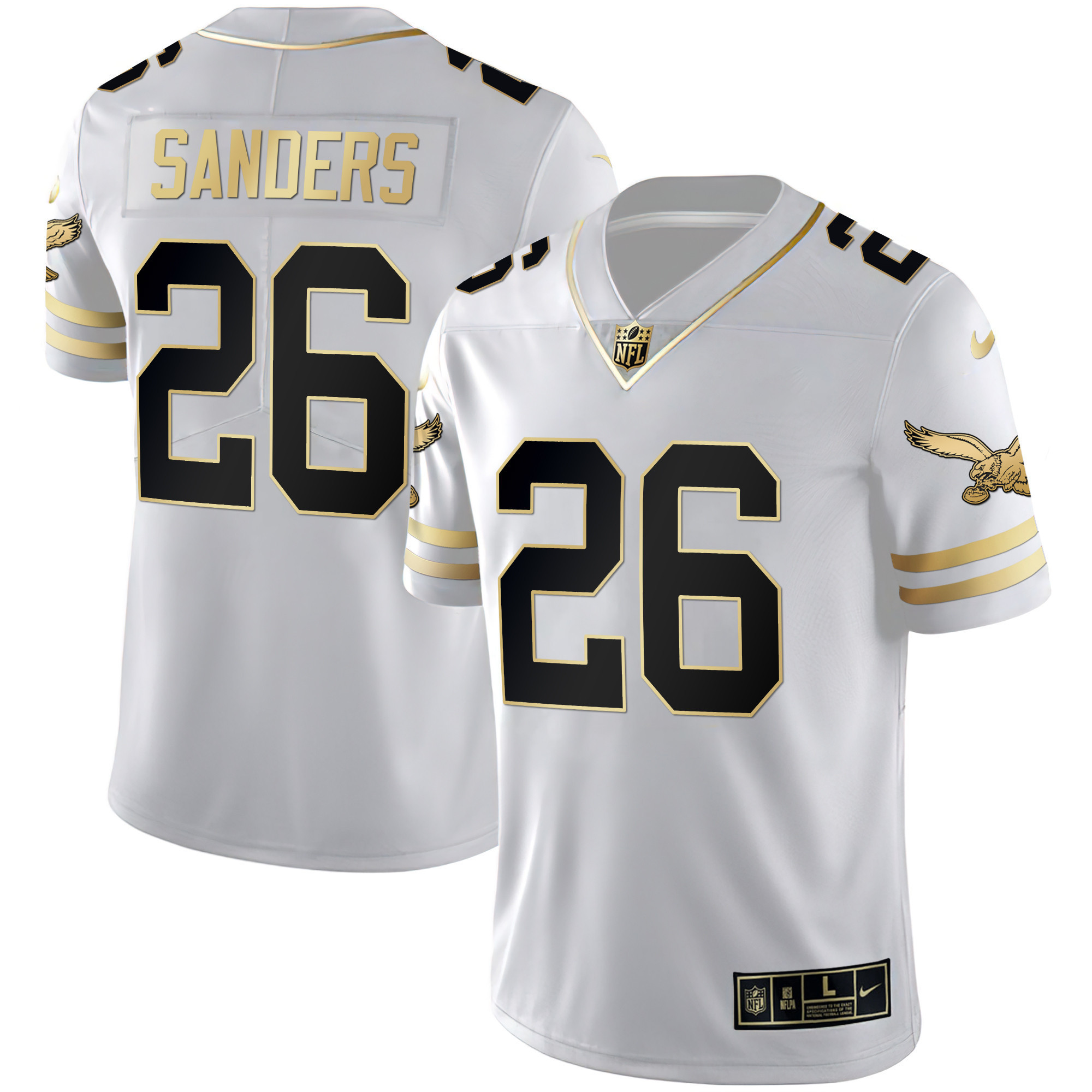 Miles Sanders Men's Philadelphia Eagles Gold & Kelly Vapor White Gold Jersey - All Stitched