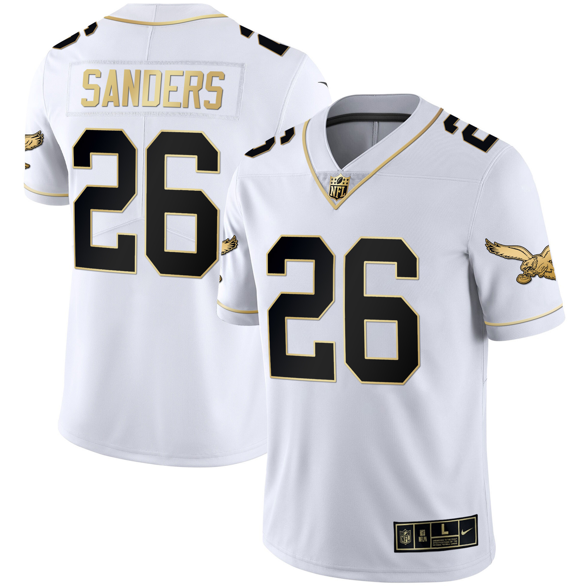 Miles Sanders Men's Philadelphia Eagles Gold & Kelly Vapor White Gold Jersey - All Stitched