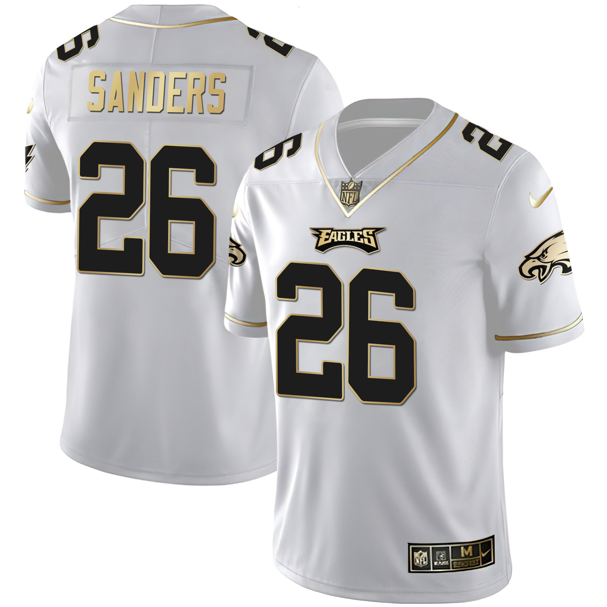 Miles Sanders Men's Philadelphia Eagles Gold & Split Vapor - All Stitched White Gold Jersey - All Stitched