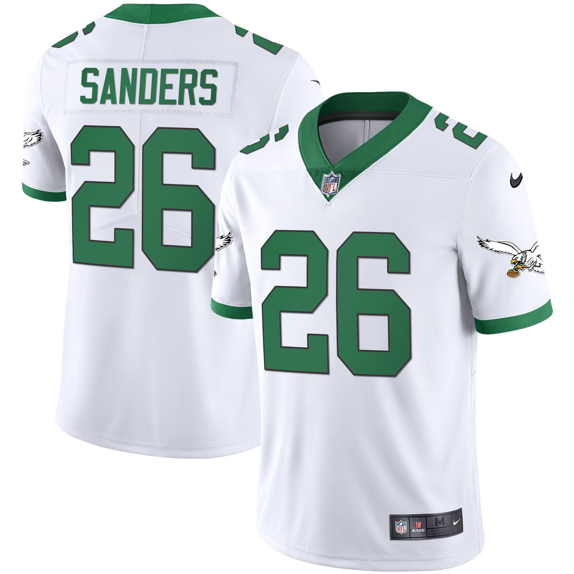 Miles Sanders Men's Philadelphia Eagles Kelly Green Gold Kelly White Jersey - All Stitched