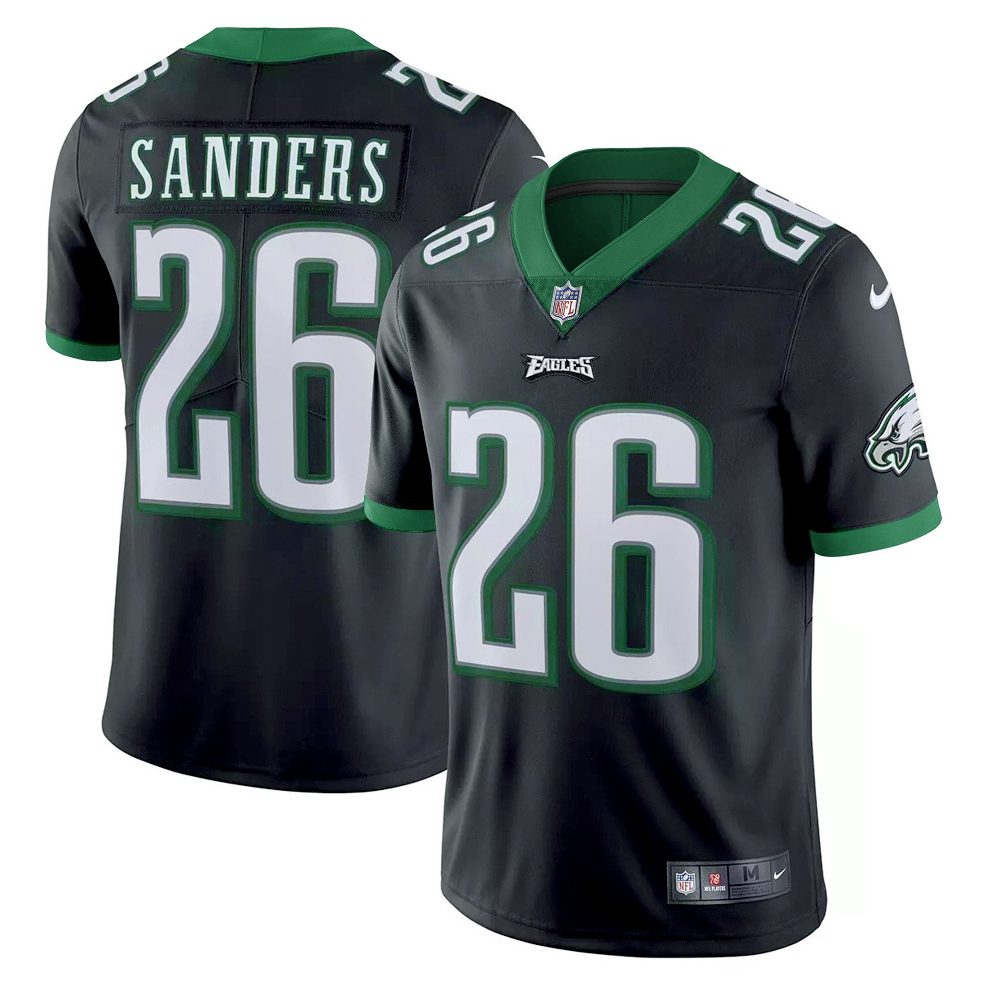 Miles Sanders Men's Philadelphia Eagles Kelly Green Limited Black Jersey - All Stitched