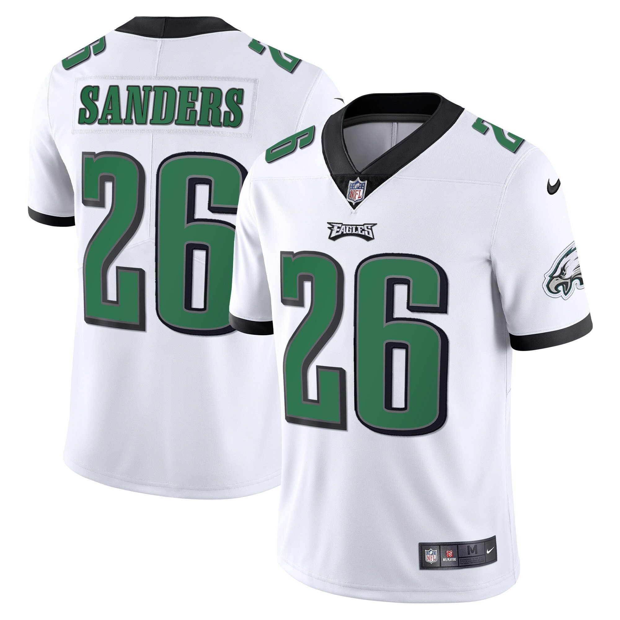 Miles Sanders Men's Philadelphia Eagles Kelly Green Limited White Jersey - All Stitched
