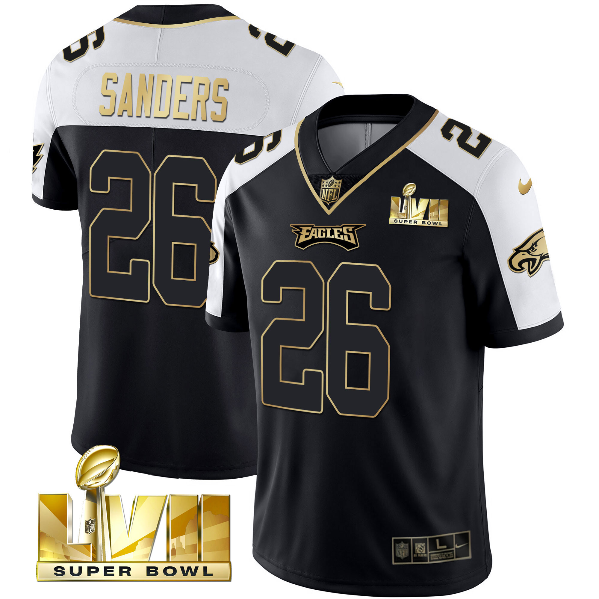 Miles Sanders Youth's Philadelphia Eagles Super Bowl Vapor Gold Alternate Jersey - All Stitched