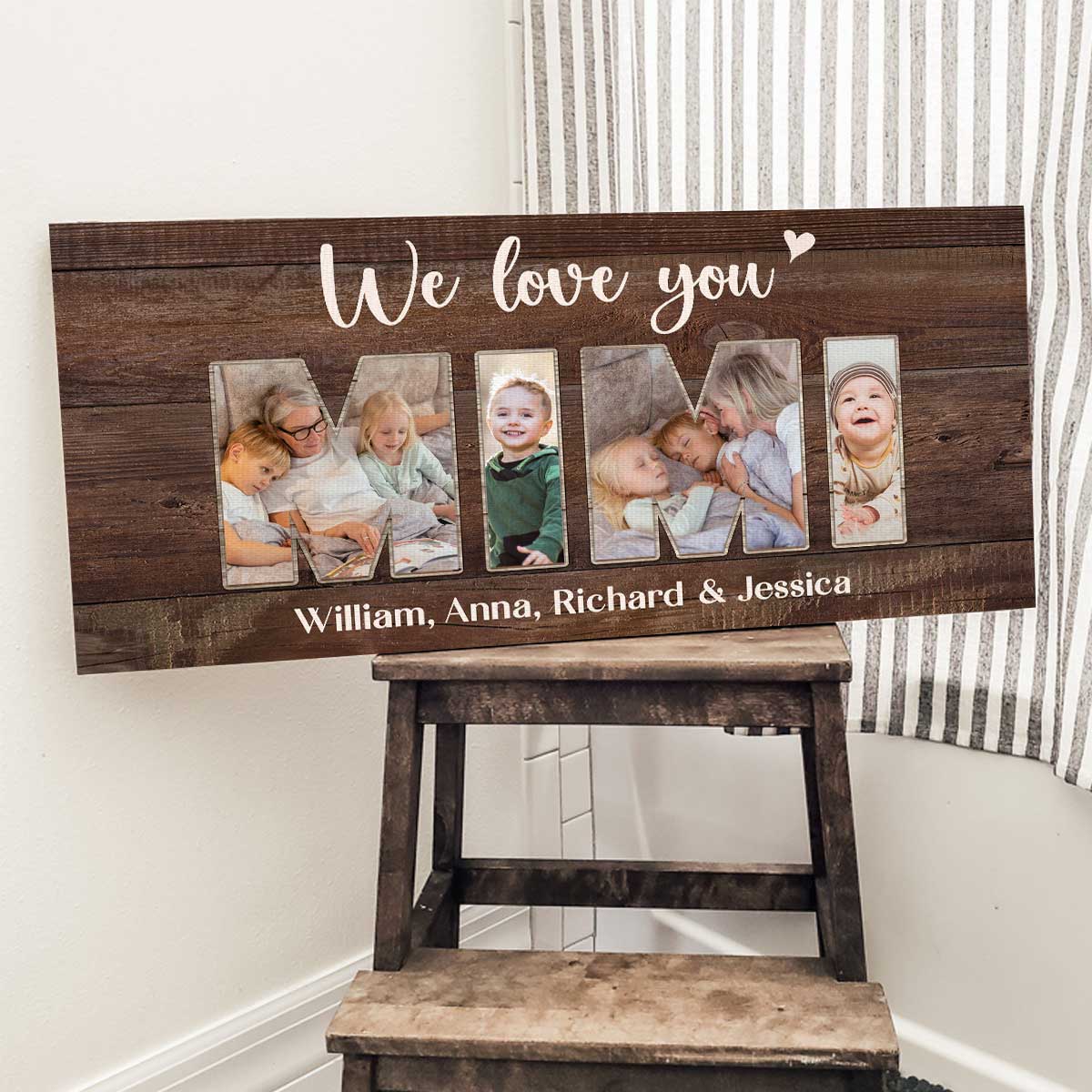 Mimi Mothers Day Gift, Mimi Custom Photo Canvas, Mimi Gifts From Grandkids, Gift For Grandma, Mimi Birthday Gifts