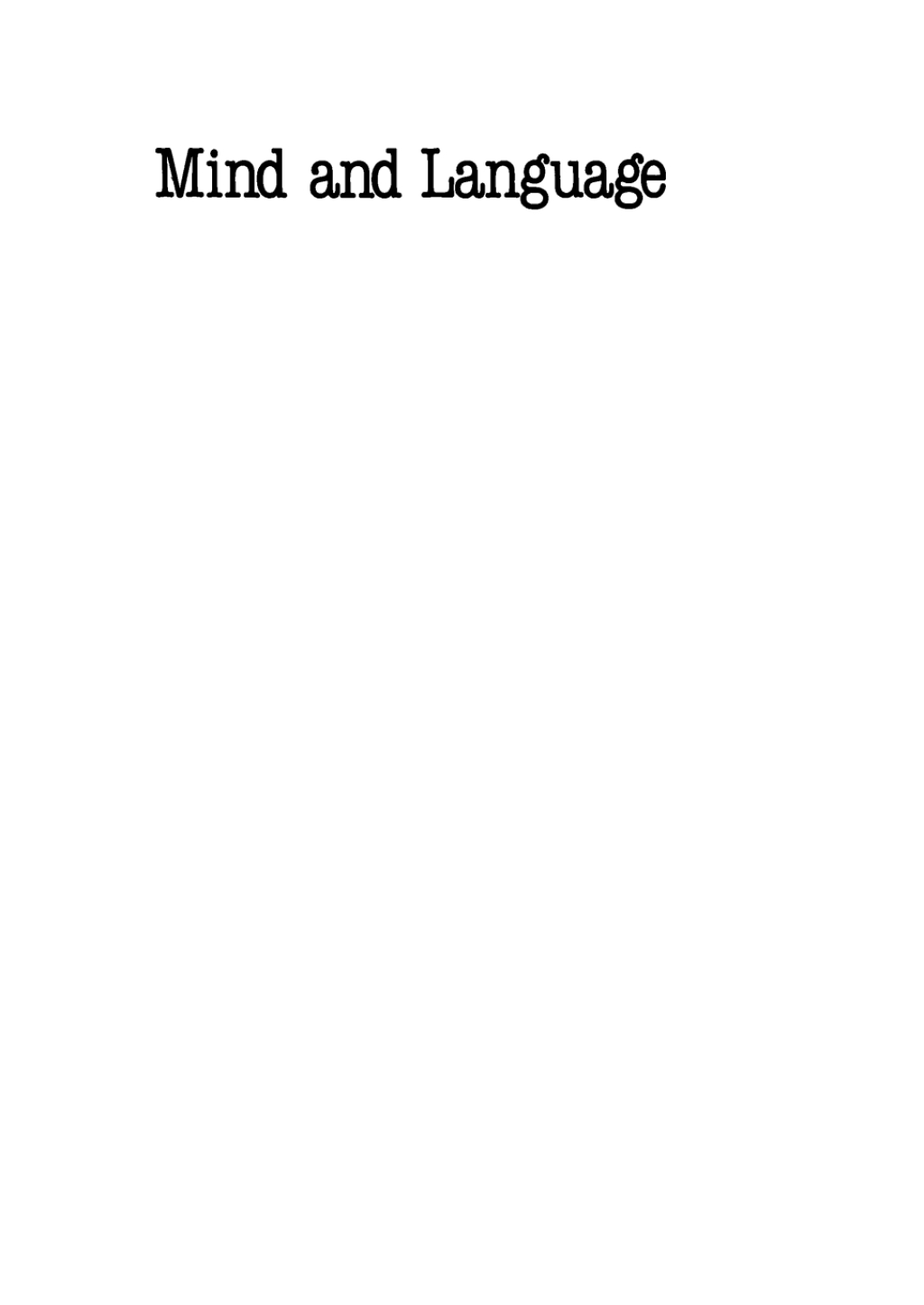 Mind and language Essays on Descartes and Chomsky 1st Edition â€“ PDF/EPUB Version Downloadable