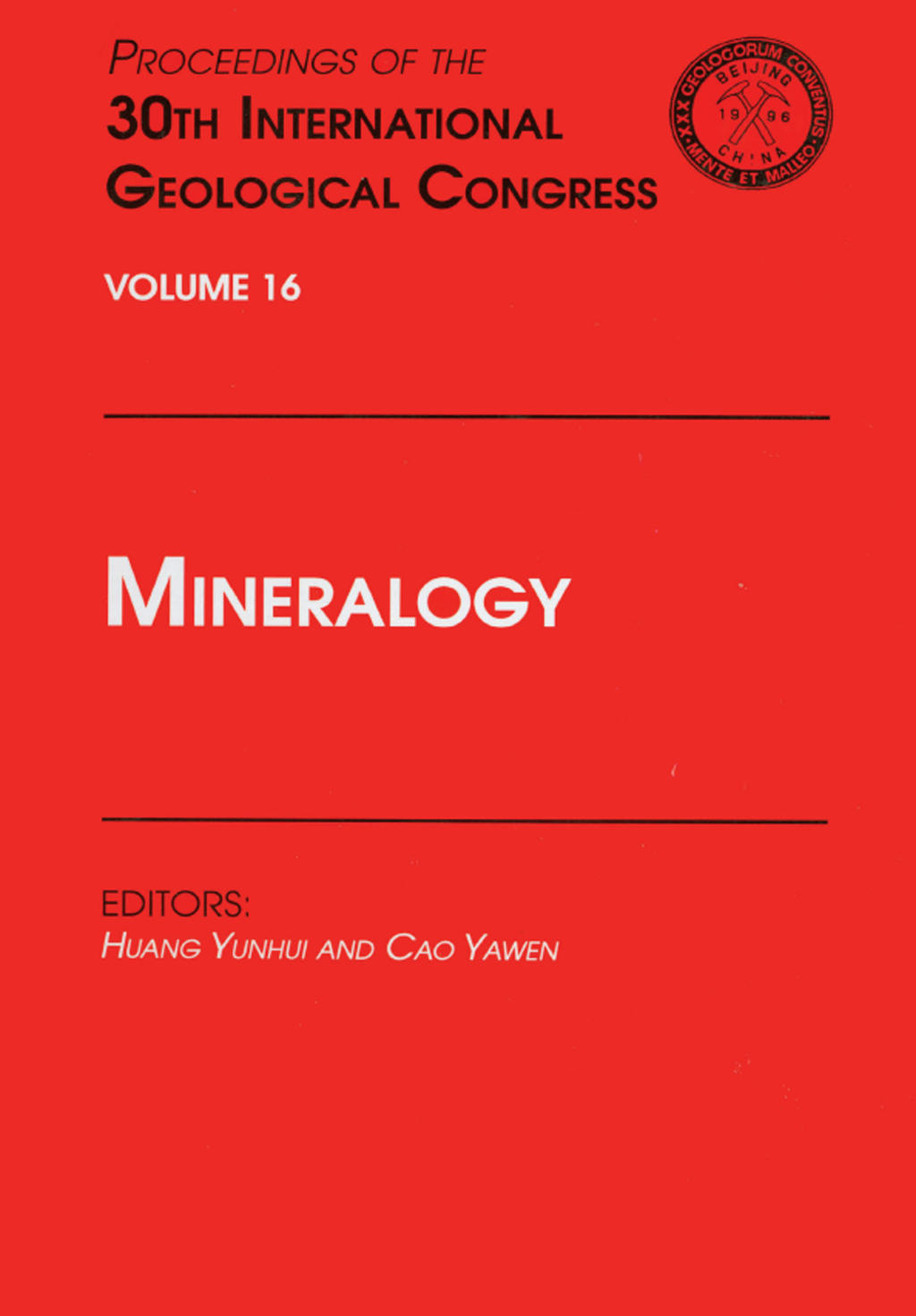 Mineralogy Proceedings of the 30th International Geological Congress, Volume 16 1st Edition â€“ PDF/EPUB Version Downloadable