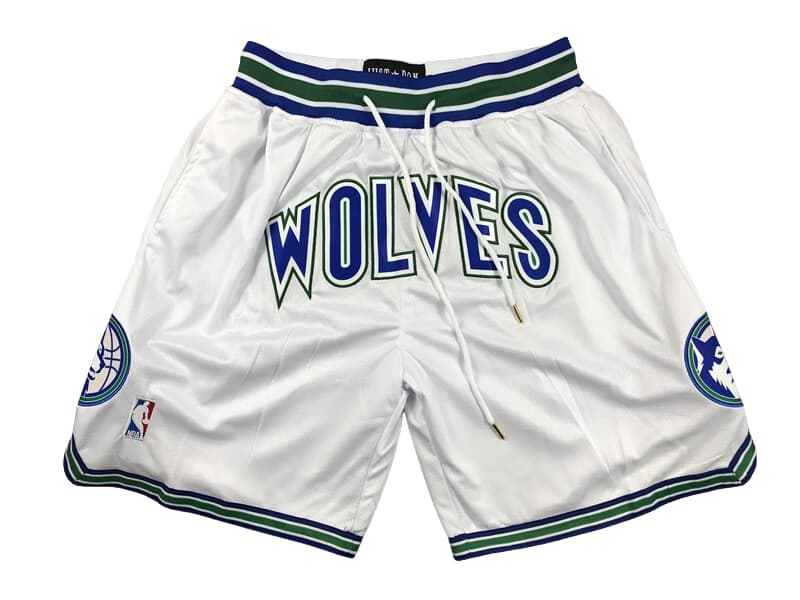 Minnesota Timberwolves White Hardwood Classics Shorts - Basketball Shorts Store