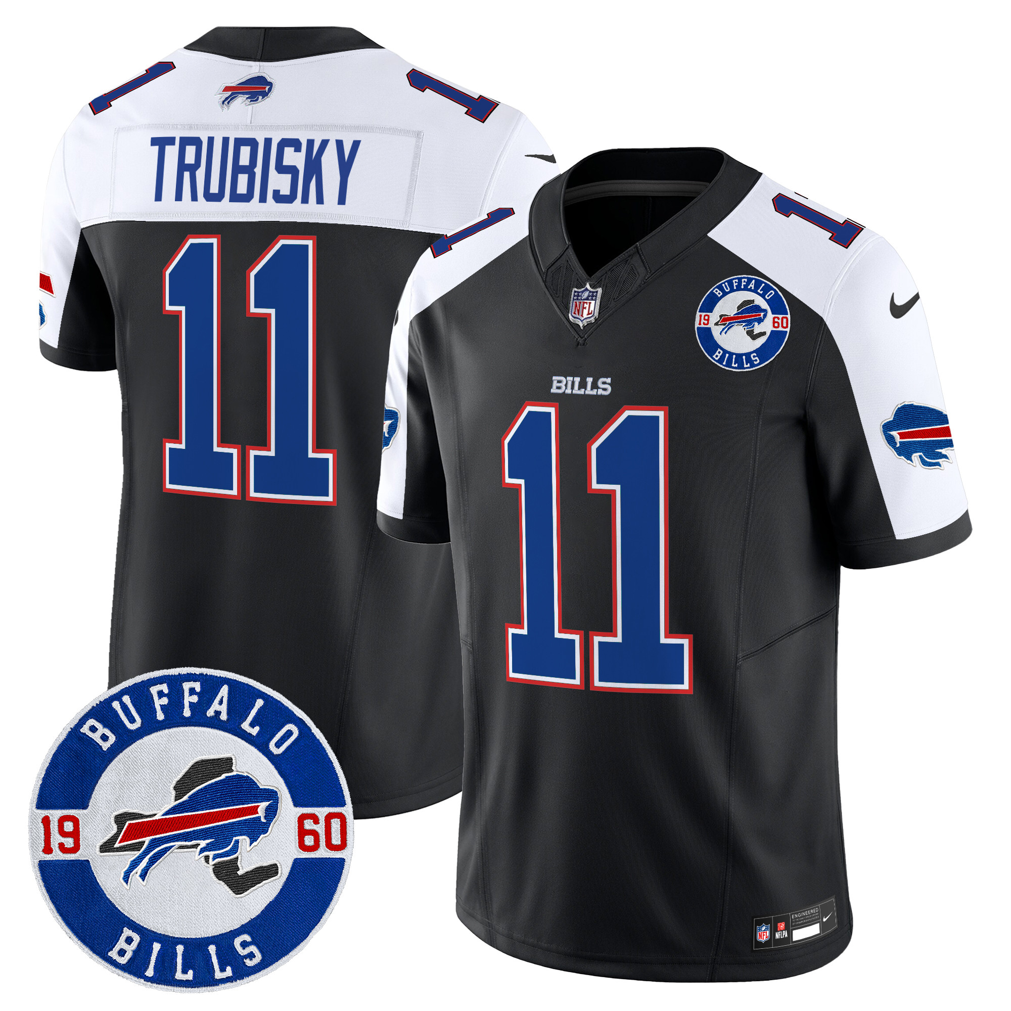 Mitchell Trubisky Men's Buffalo Bills 2024 Vapor Limited Black Alternate Jersey - All Stitched