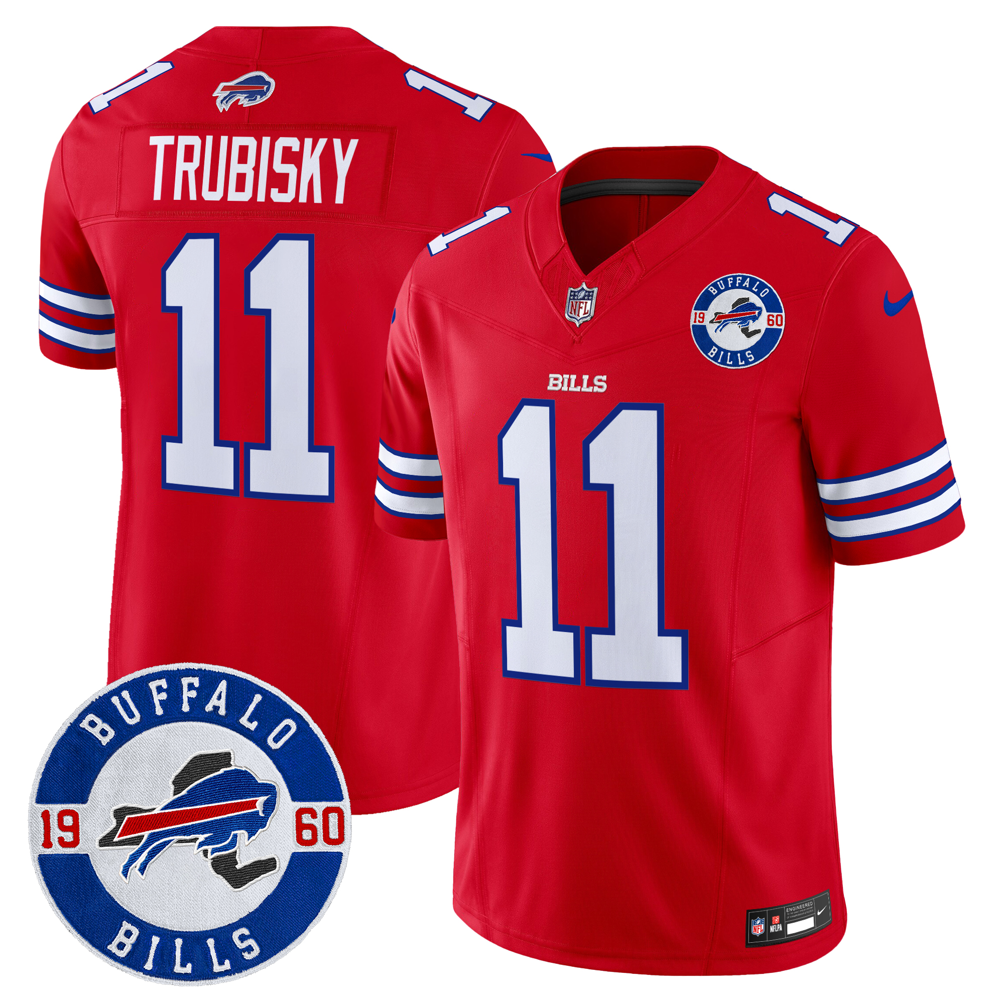 Mitchell Trubisky Men's Buffalo Bills 2024 Vapor Limited Red Jersey - All Stitched