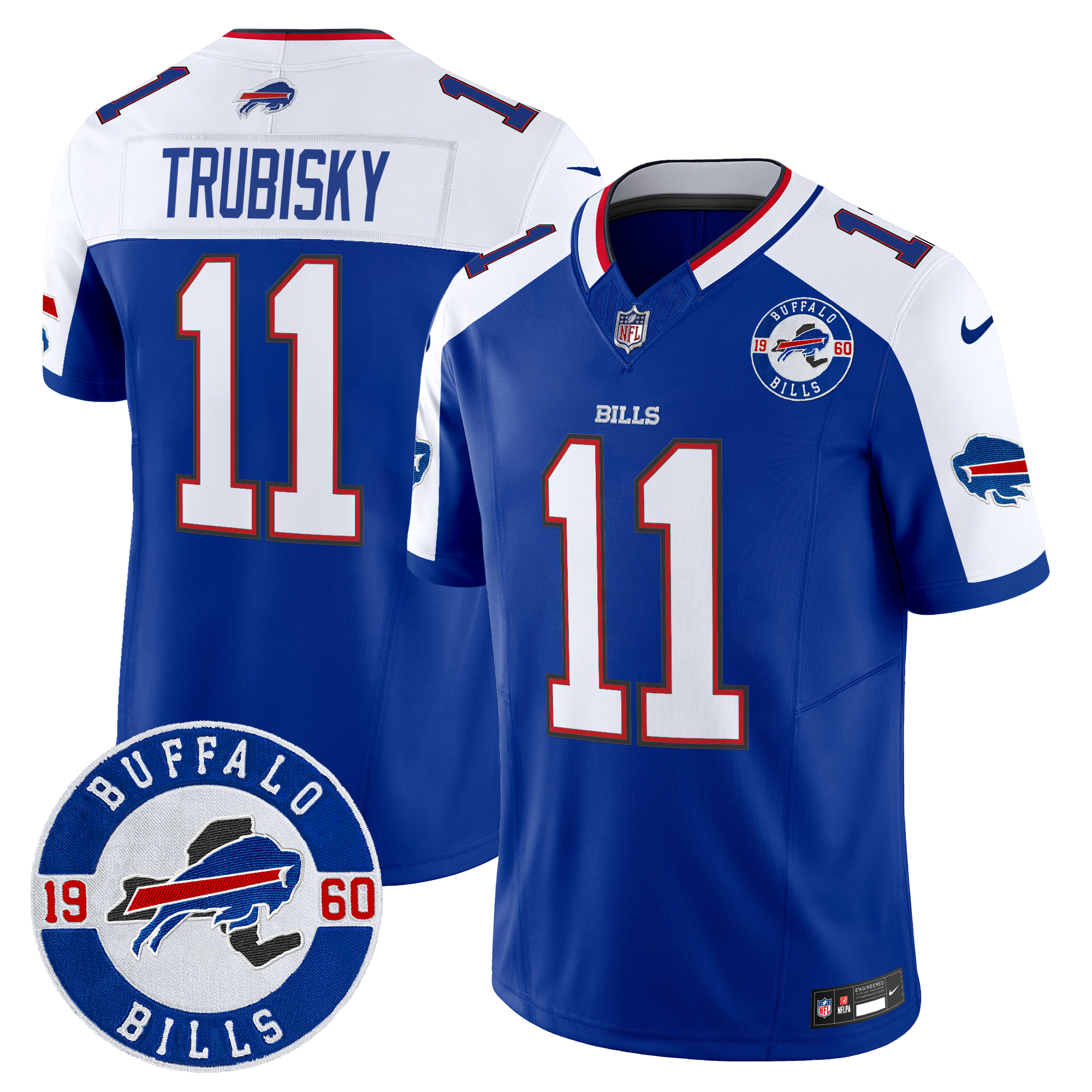 Mitchell Trubisky Men's Buffalo Bills 2024 Vapor Limited Royal Alternate Jersey - All Stitched