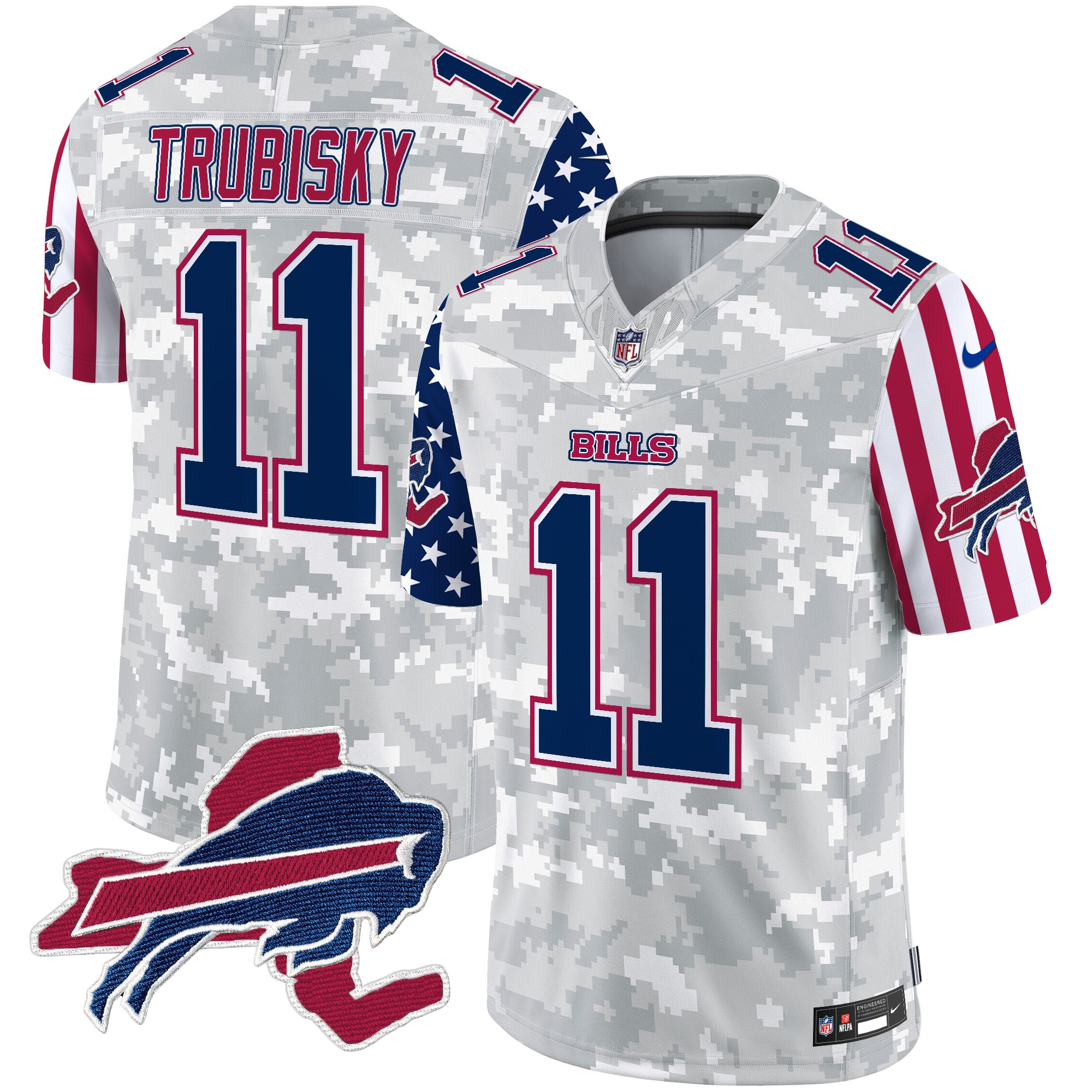 Mitchell Trubisky Men's Buffalo Bills American Style Vapor Limited Arctic Camo Jersey - All Stitched