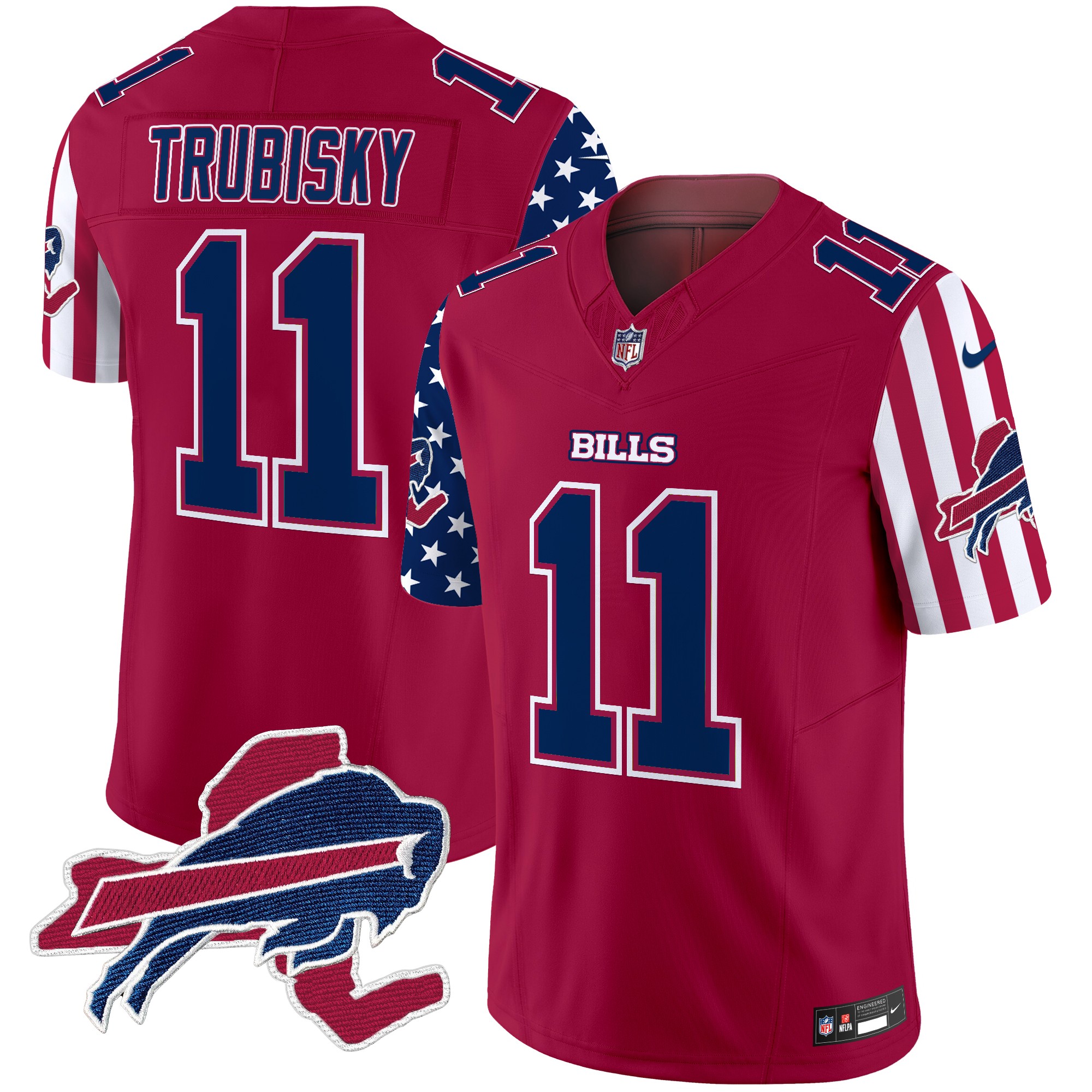 Mitchell Trubisky Men's Buffalo Bills American Style Vapor Limited Red Jersey - All Stitched