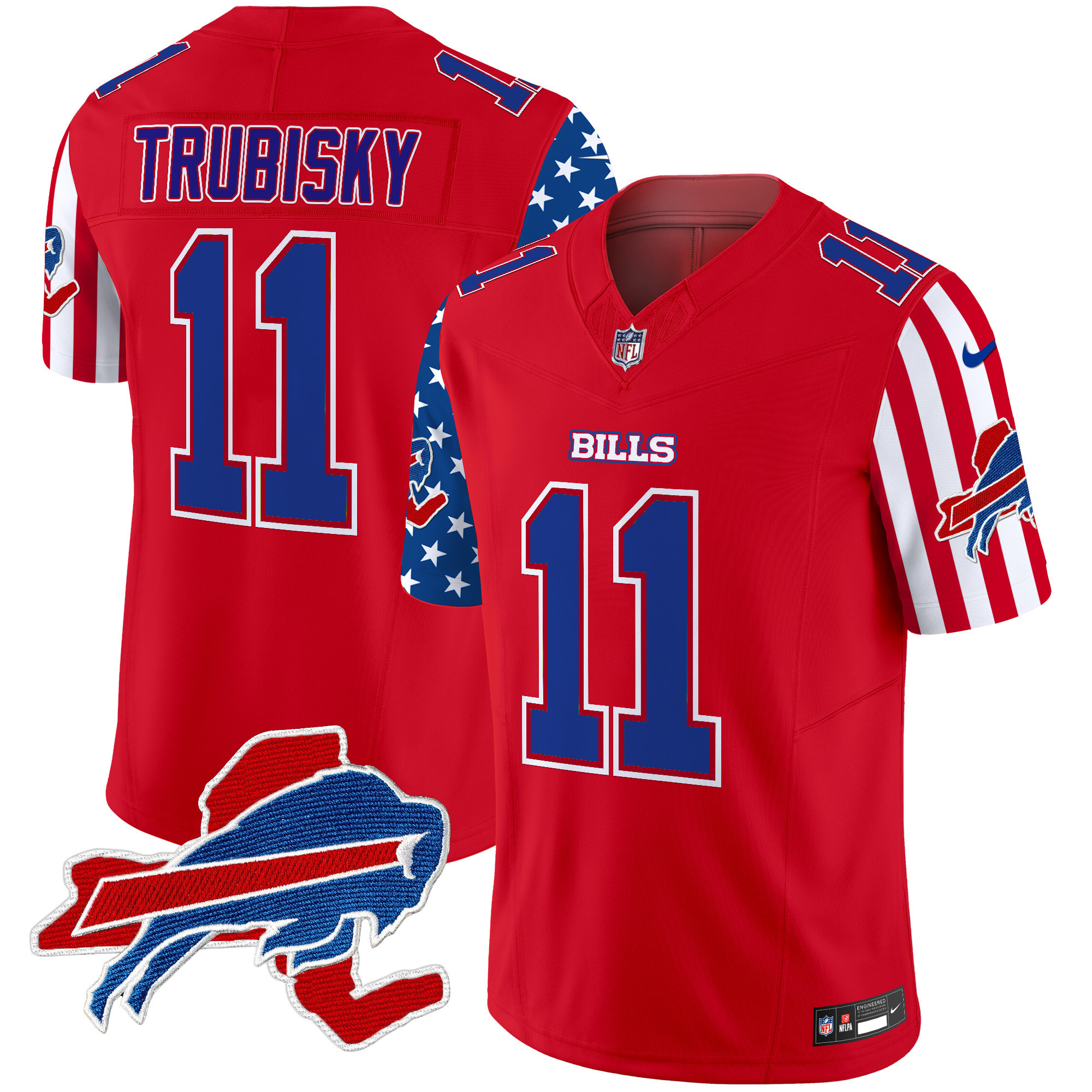 Mitchell Trubisky Men's Buffalo Bills American Style Vapor Limited Red Jersey - All Stitched
