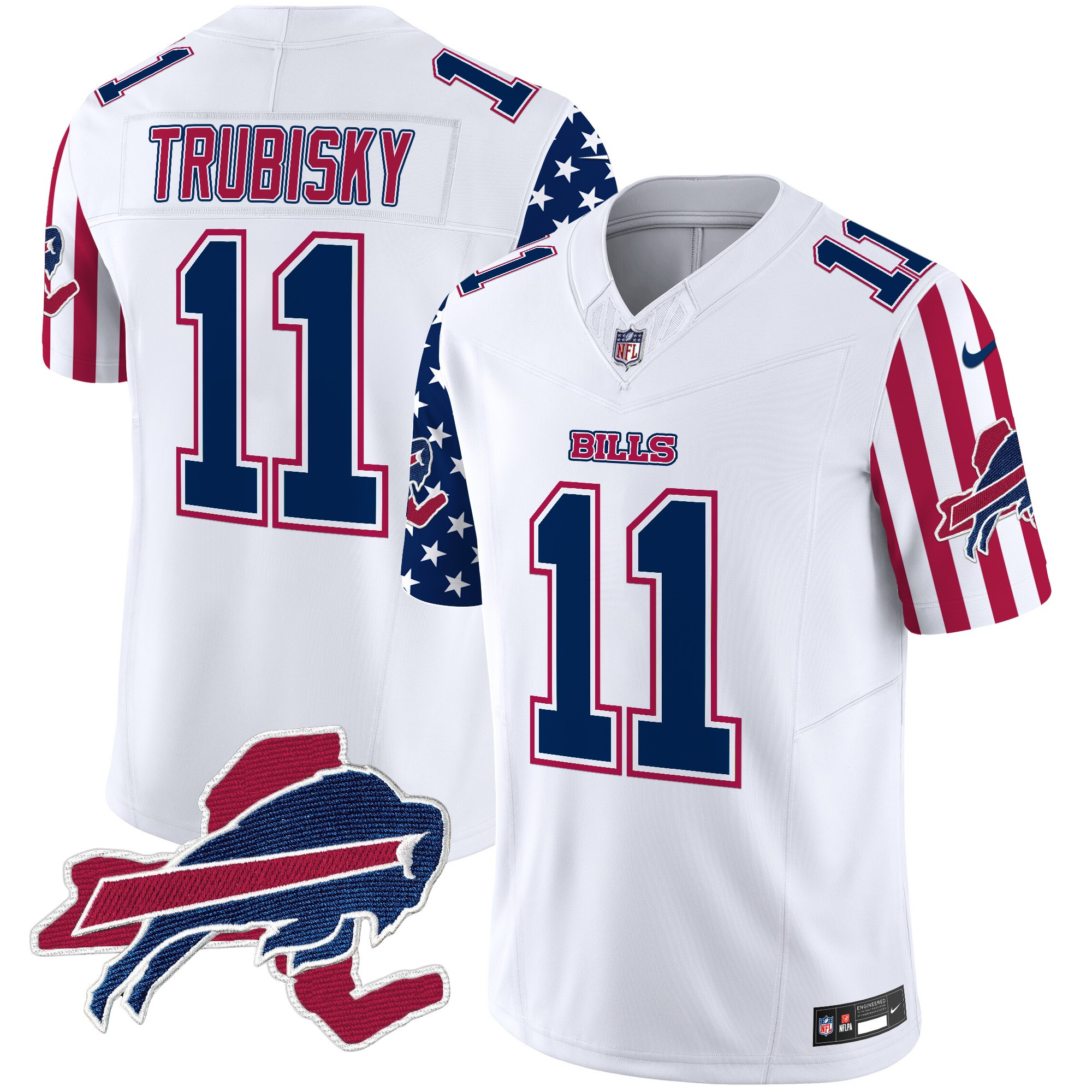 Mitchell Trubisky Men's Buffalo Bills American Style Vapor Limited White Jersey - All Stitched
