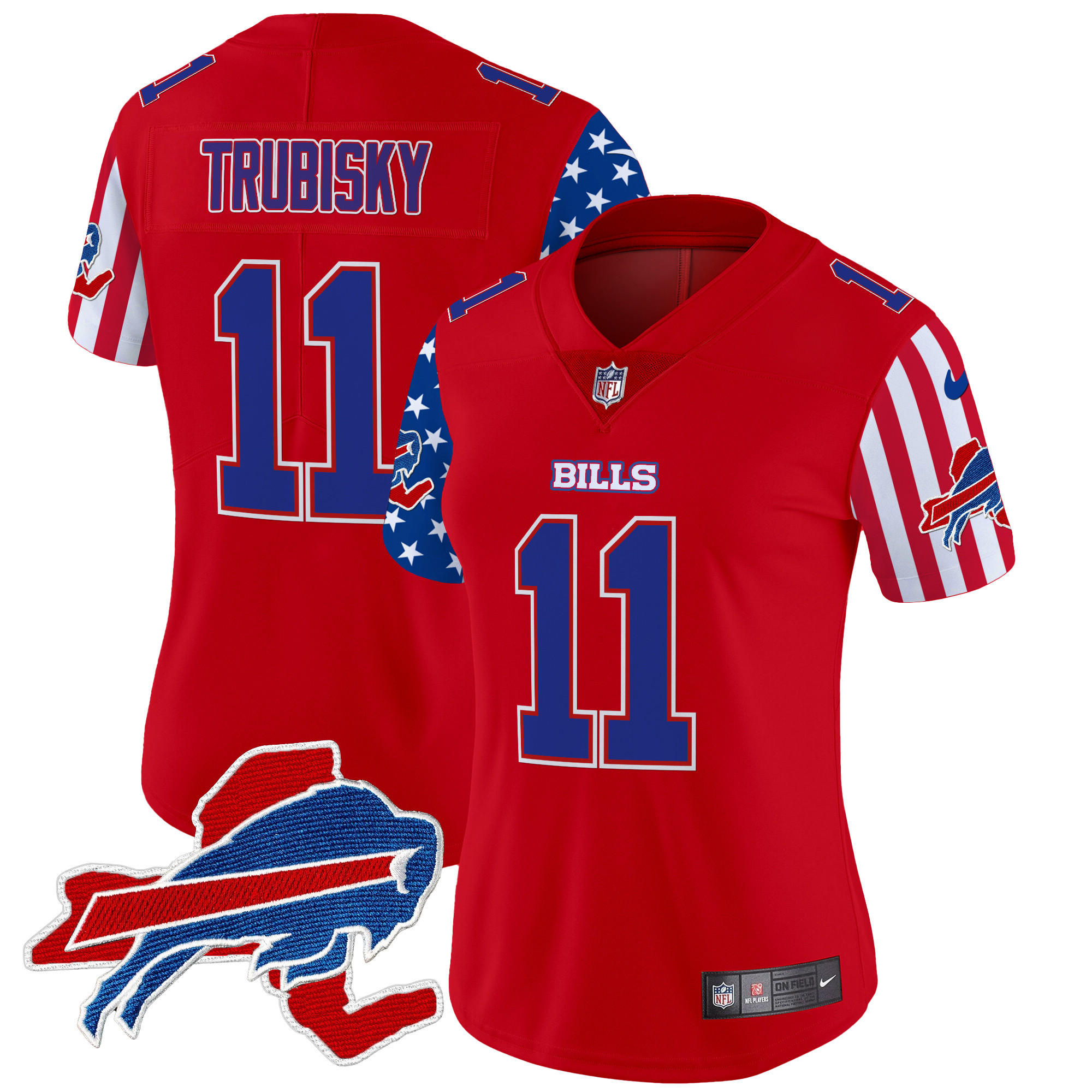 Mitchell Trubisky Women's Buffalo Bills American Style Vapor Limited Red Jersey - All Stitched