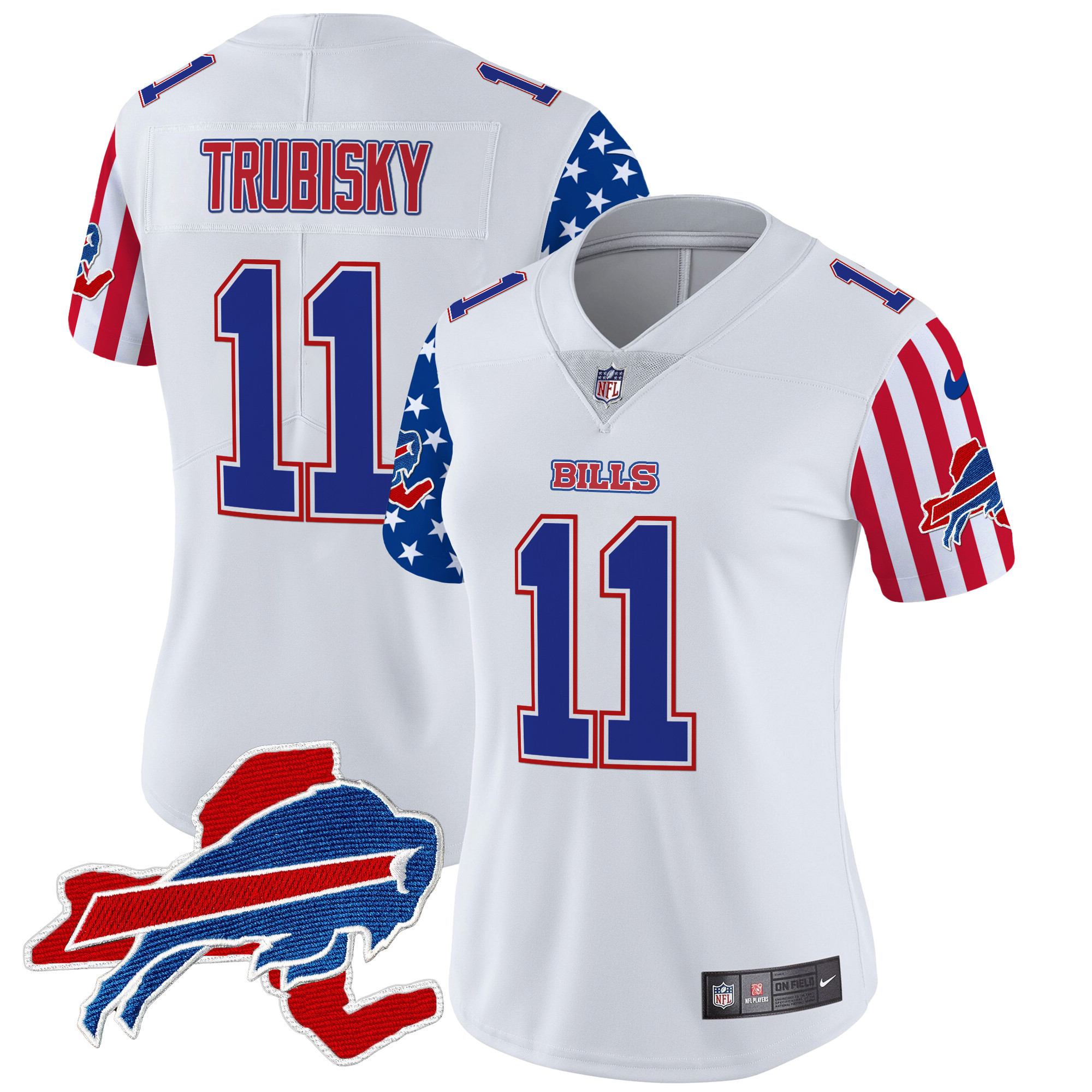 Mitchell Trubisky Women's Buffalo Bills American Style Vapor Limited White Jersey - All Stitched