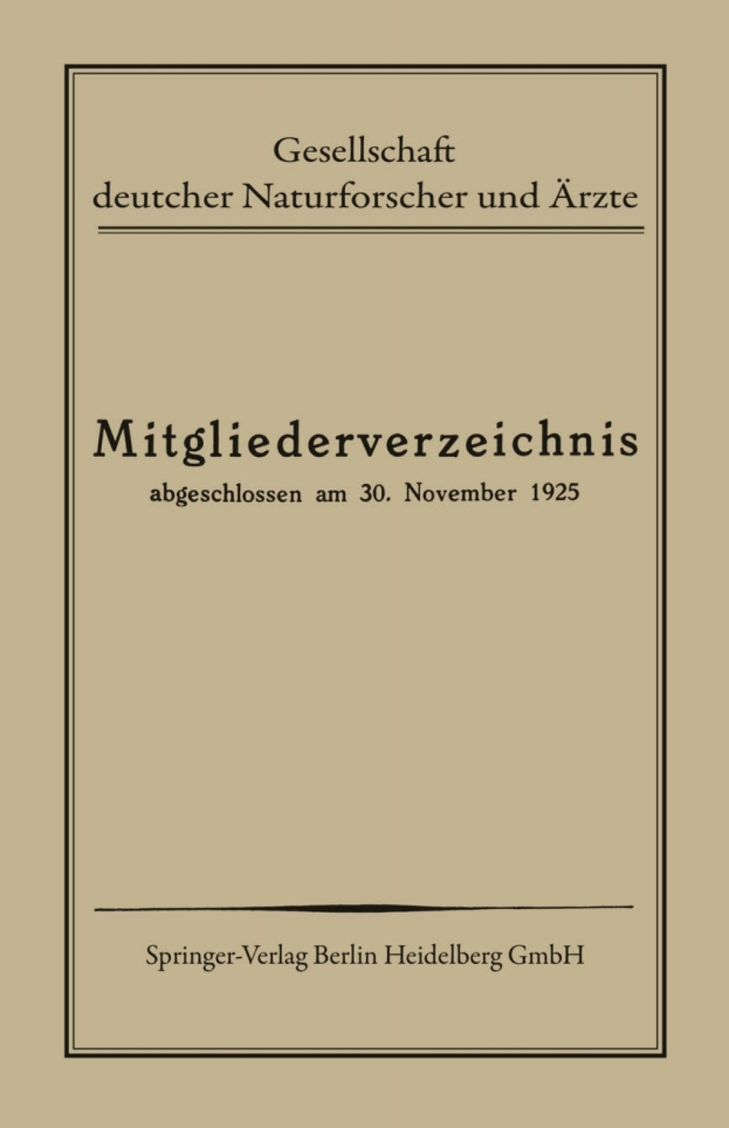 Mitgliederverzeichnis Abgeschlossen am 30. November 1925 1st Edition â€“ PDF/EPUB Version Downloadable