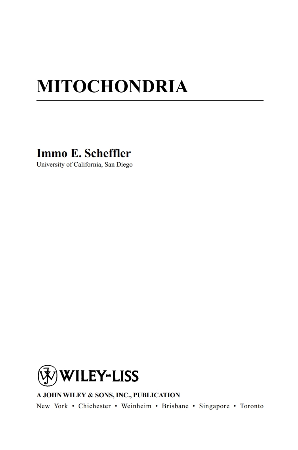 Mitochondria 1st Edition â€“ PDF/EPUB Version Downloadable