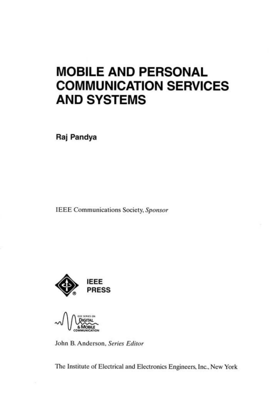 Mobile and Personal Communication Services and Systems 1st Edition â€“ PDF/EPUB Version Downloadable