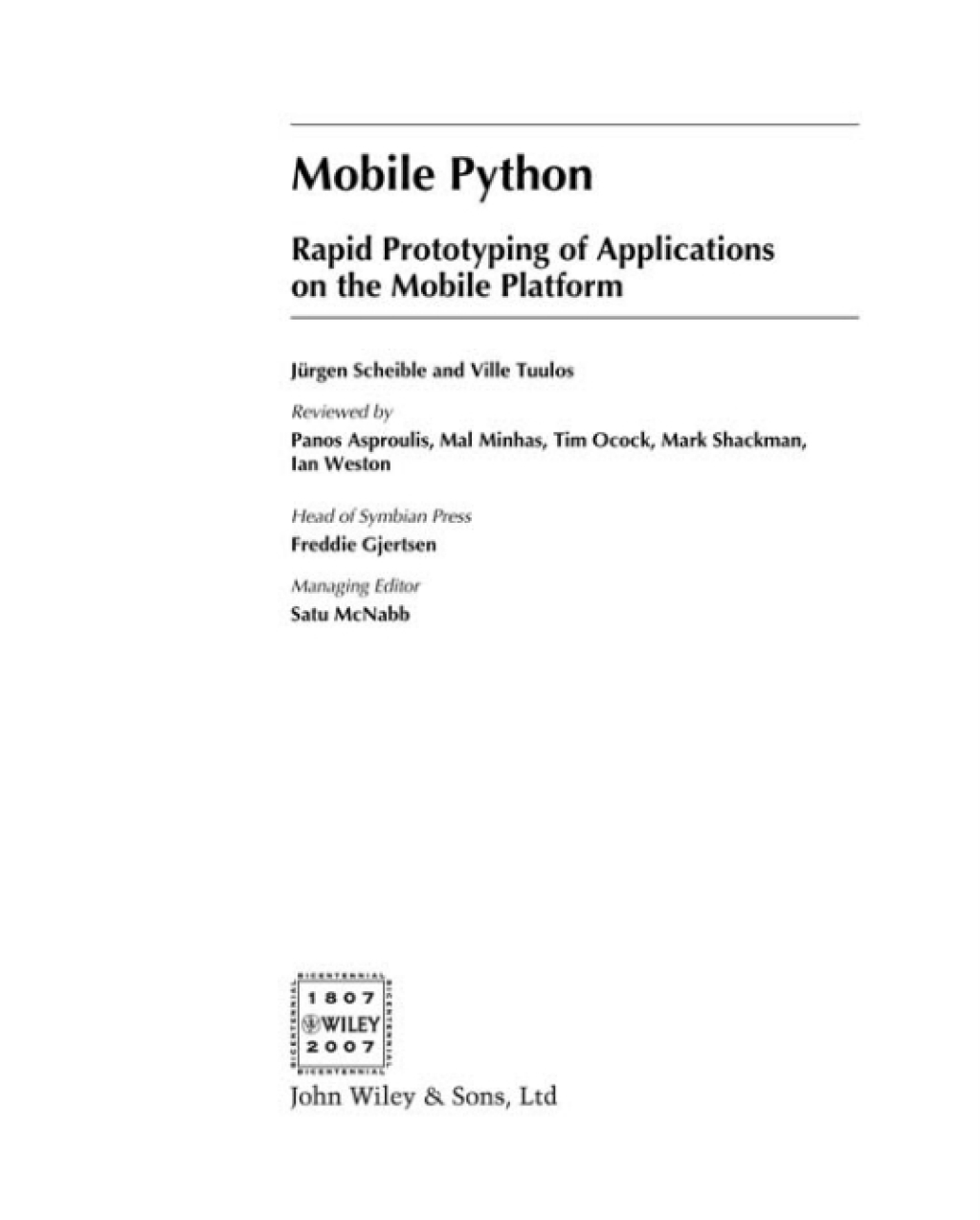 Mobile Python Rapid prototyping of applications on the mobile platform 1st Edition â€“ PDF/EPUB Version Downloadable