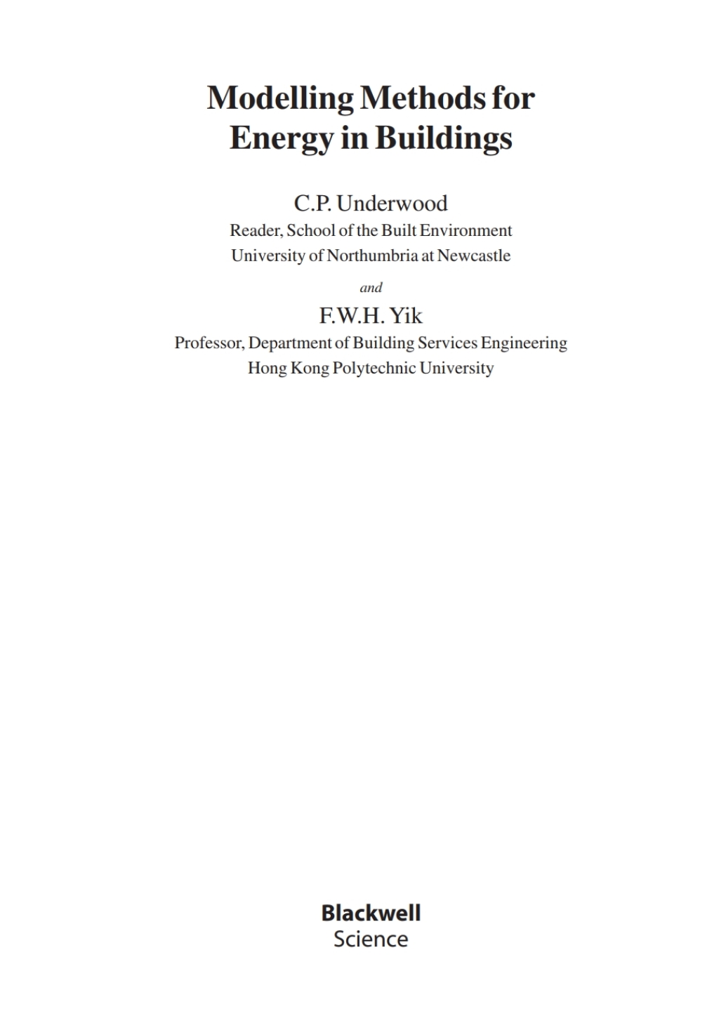 Modelling Methods for Energy in Buildings 1st Edition â€“ PDF/EPUB Version Downloadable