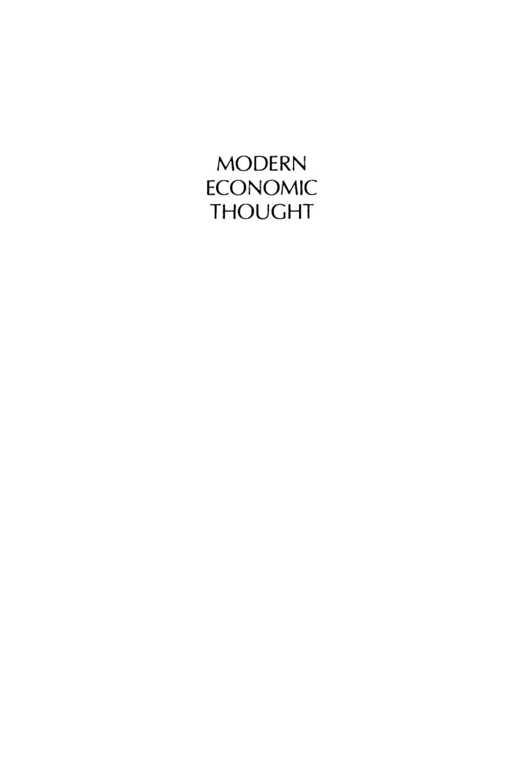 Modern Economic Thought  â€“ PDF/EPUB Version Downloadable