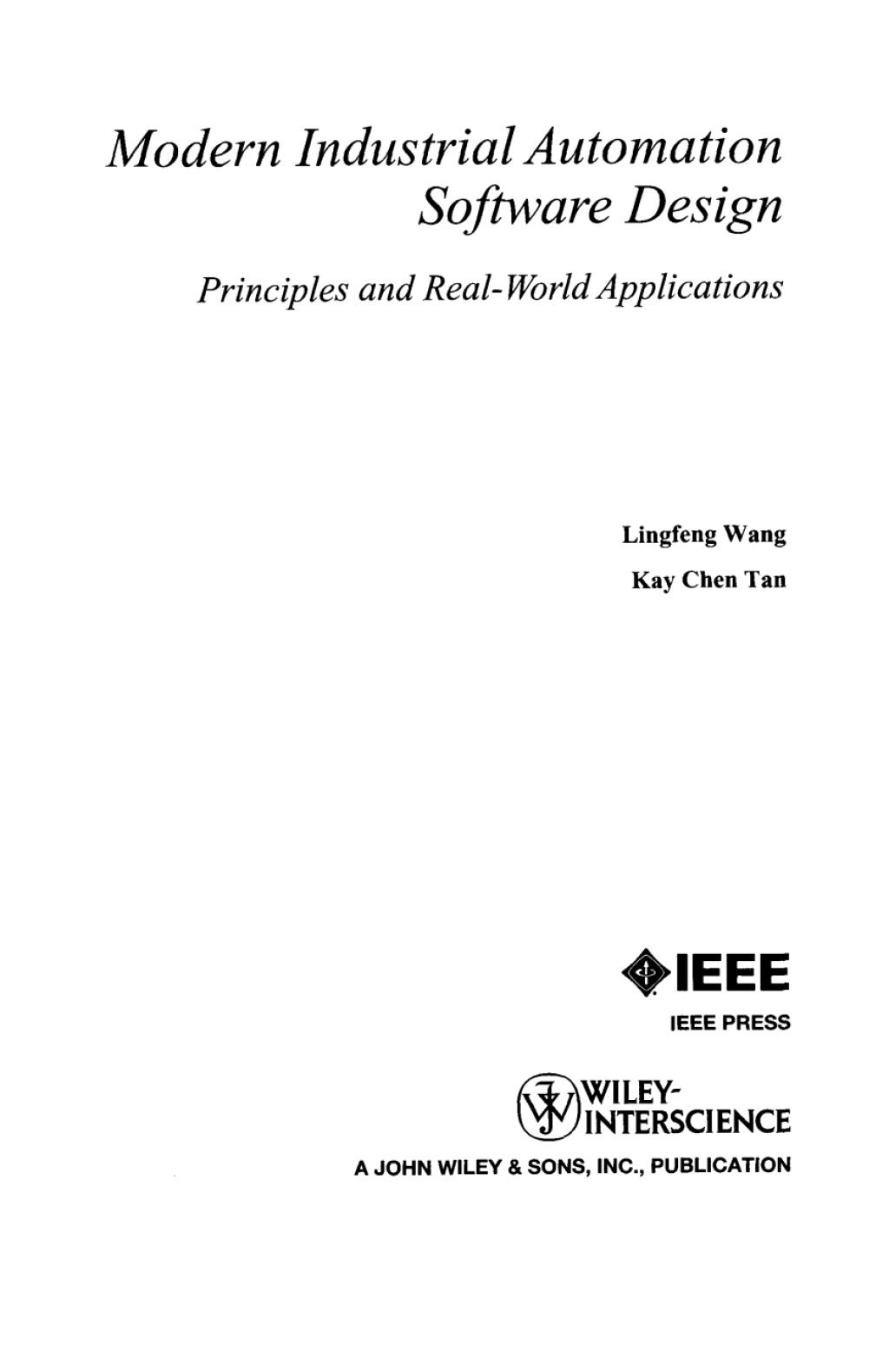 Modern Industrial Automation Software Design 1st Edition â€“ PDF/EPUB Version Downloadable