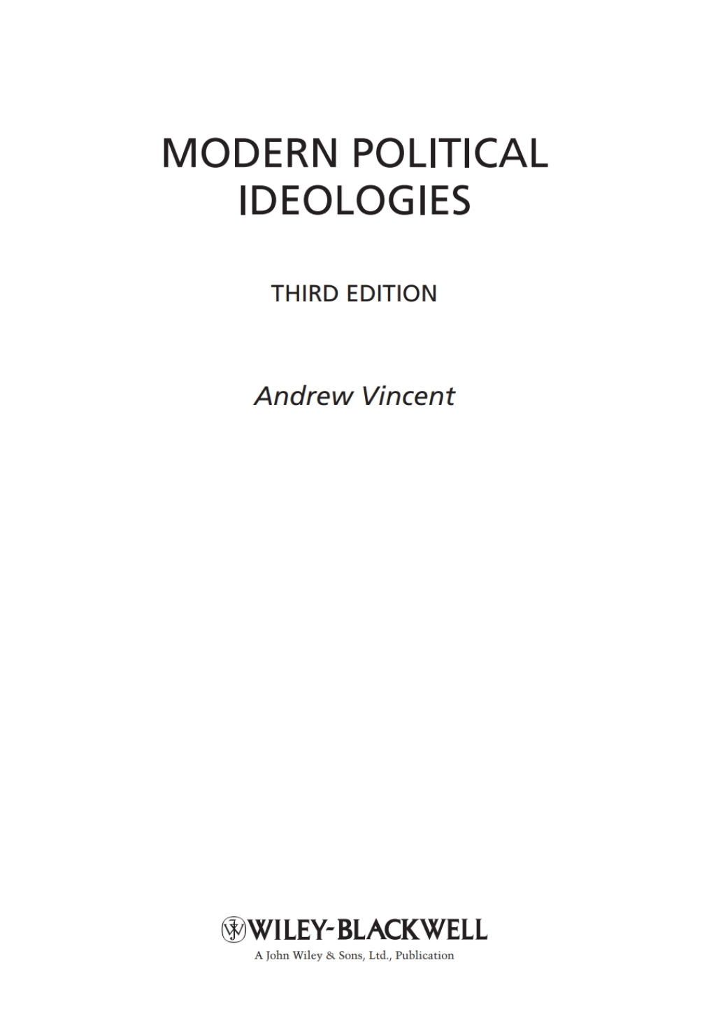 Modern Political Ideologies 3rd Edition â€“ PDF/EPUB Version Downloadable
