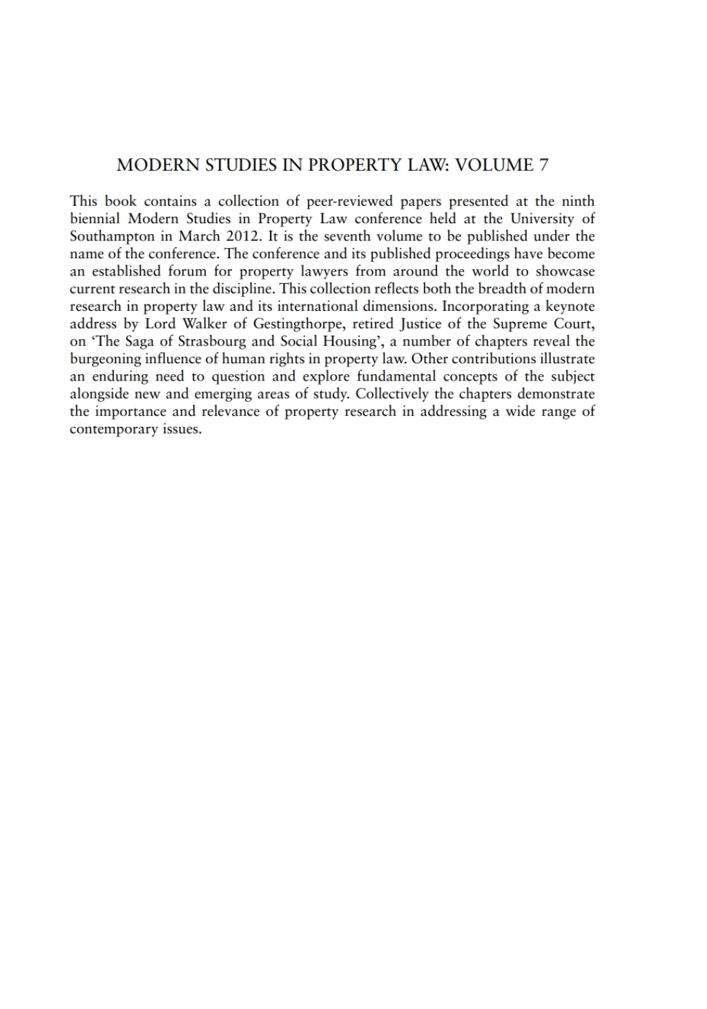 Modern Studies in Property Law - Volume 7 1st Edition â€“ PDF/EPUB Version Downloadable