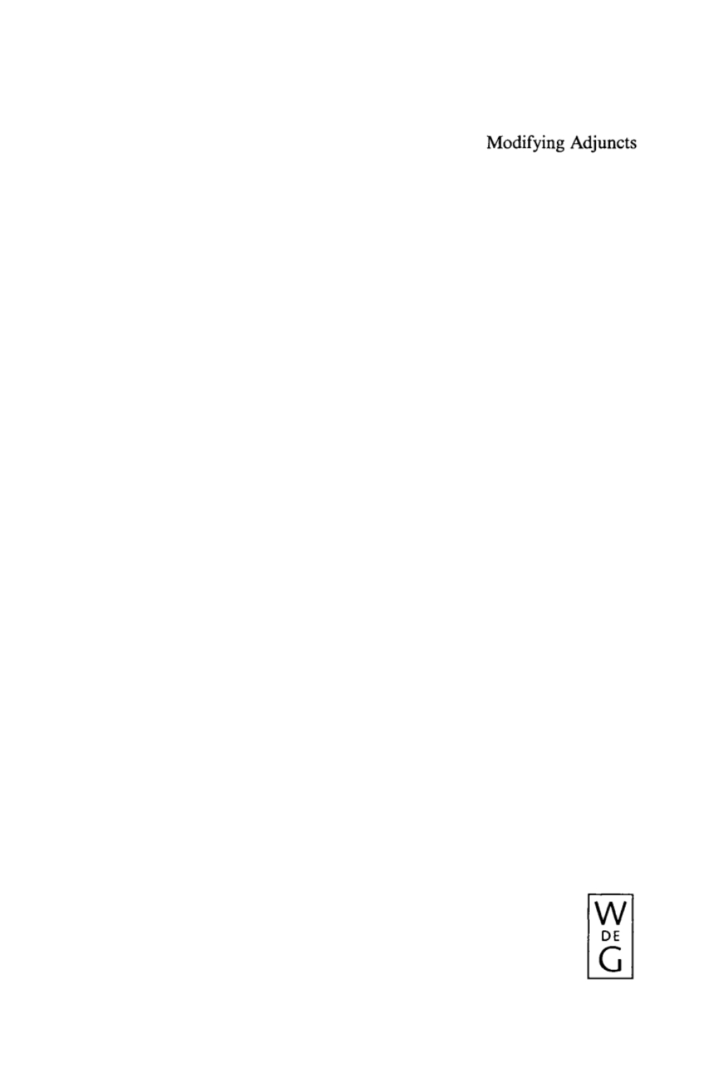 Modifying Adjuncts 1st Edition â€“ PDF/EPUB Version Downloadable