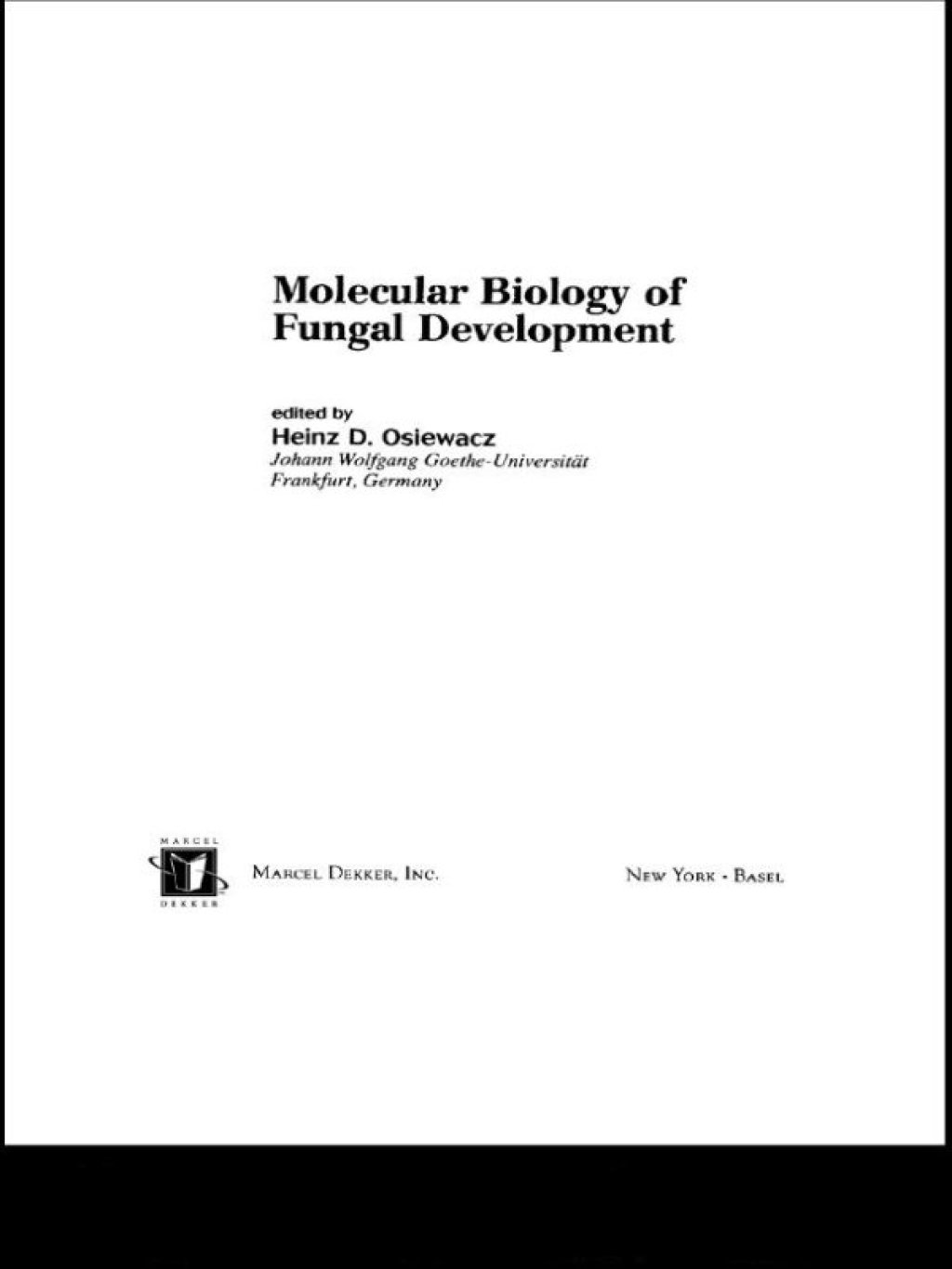 Molecular Biology of Fungal Development 1st Edition â€“ PDF/EPUB Version Downloadable