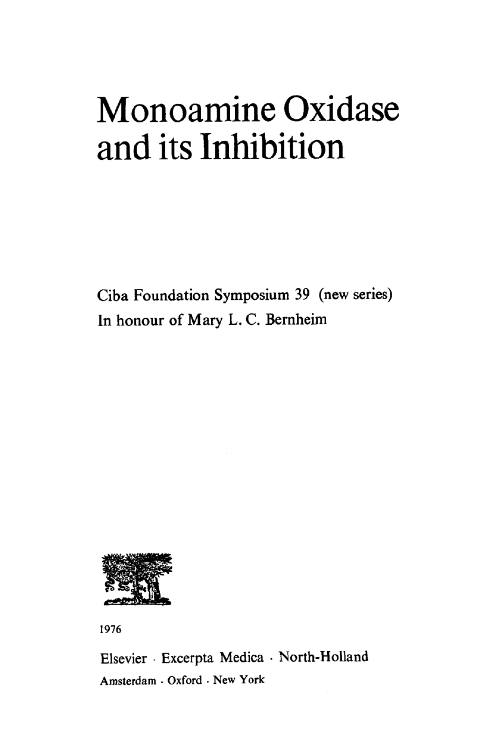 Monoamine Oxidase and its Inhibition 1st Edition â€“ PDF/EPUB Version Downloadable