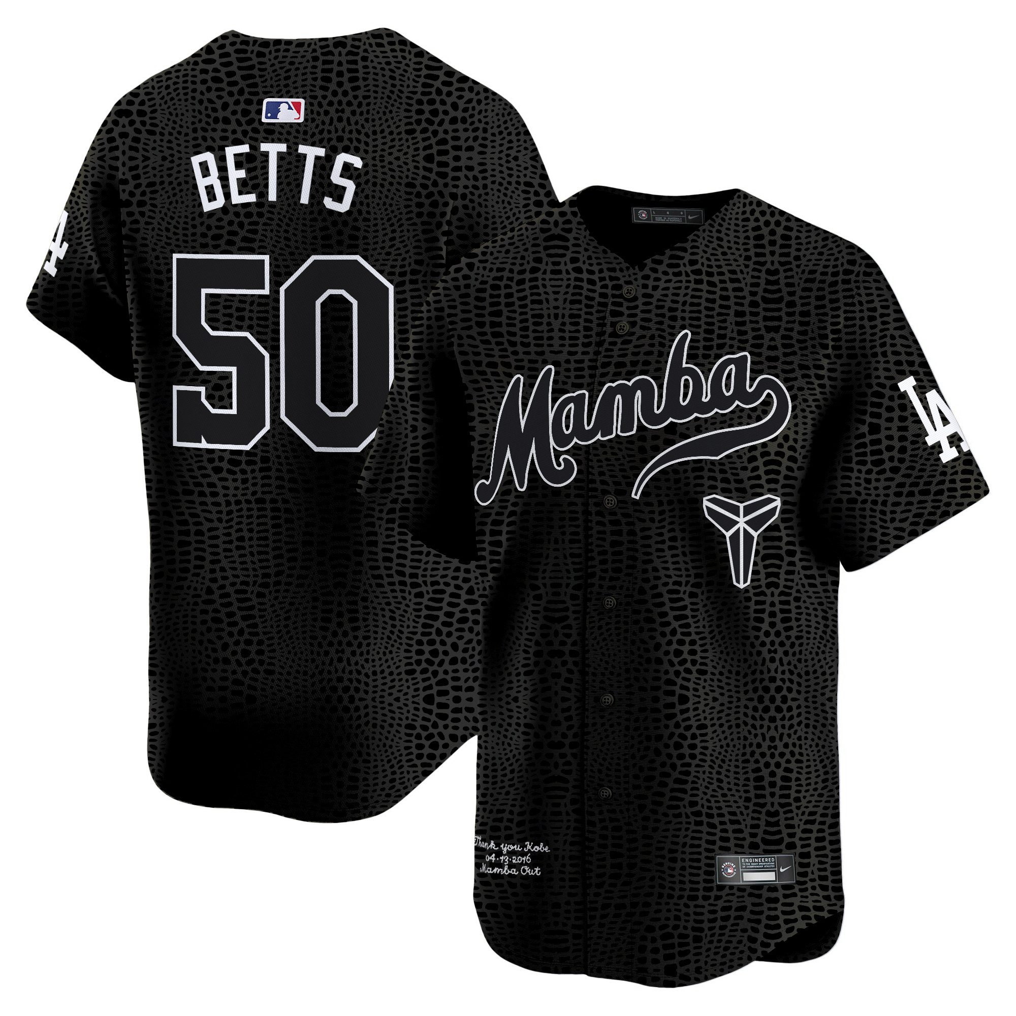 Mookie Betts Men's Los Angeles Dodgers Kobe Bryant Mamba Vapor Premier Limited Mamba Jersey - All Stitched