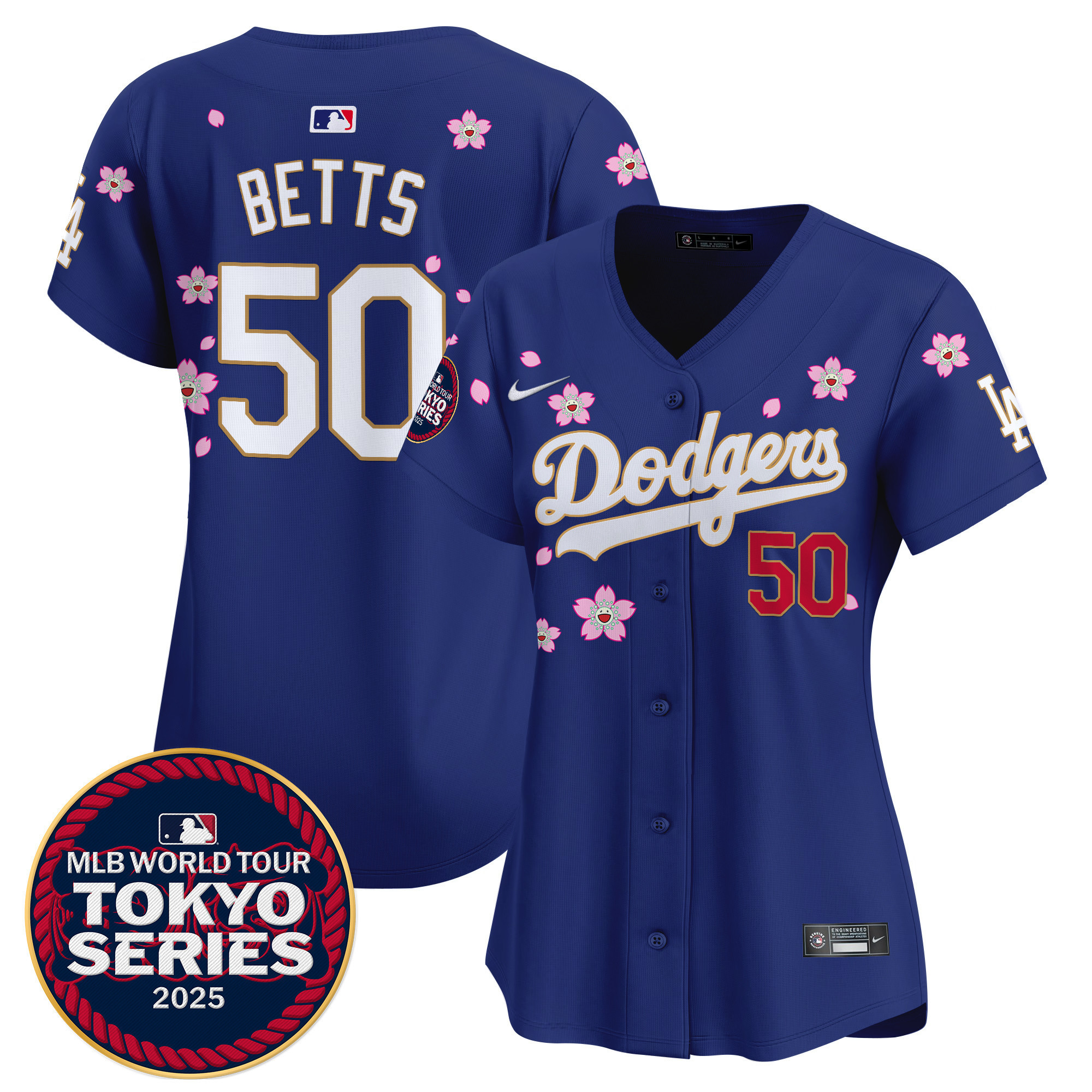Mookie Betts Women's Los Angeles Dodgers Tokyo Series 2025 Gold Trim Vapor Premier Limited Royal Jersey - Stitched