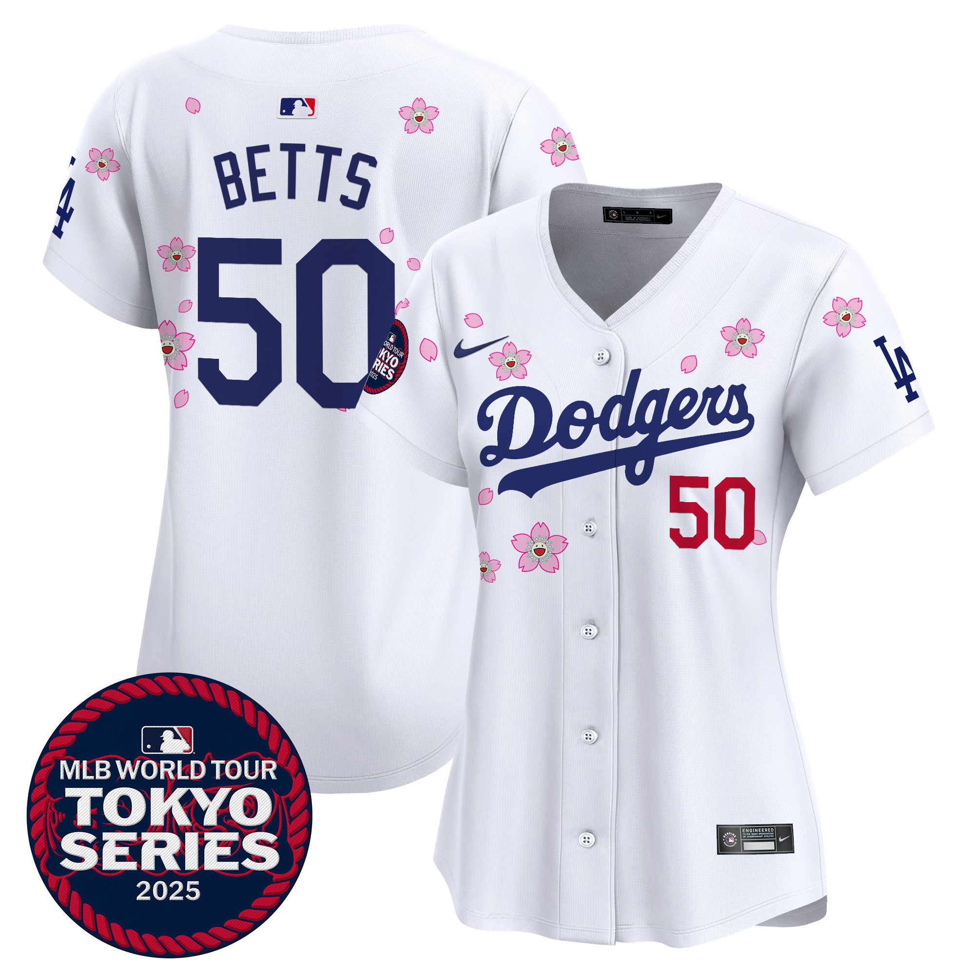 Mookie Betts Women's Los Angeles Dodgers Tokyo Series 2025 Vapor Premier Limited White Jersey V2 - Stitched