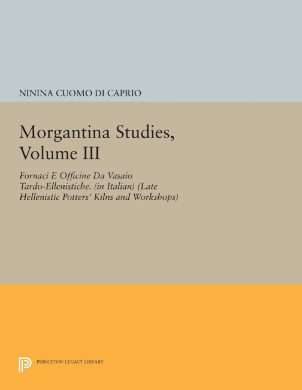 Morgantina Studies, Volume III Fornaci e Officine da Vasaio Tardo-ellenistiche. (In Italian) (Late Hellenistic Potters' Kilns and Workshops)  â€“ PDF/EPUB Version Downloadable