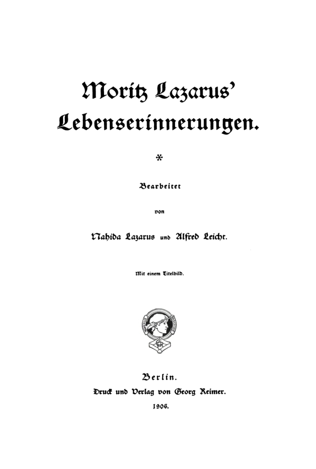 Moritz Lazarusâ€™ Lebenserinnerungen 1st Edition â€“ PDF/EPUB Version Downloadable